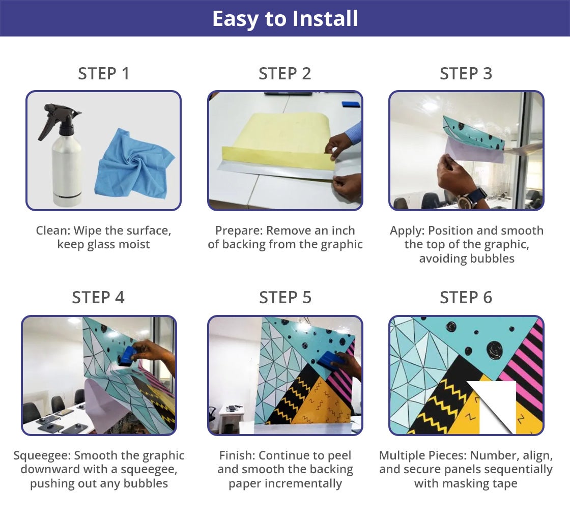 Front Adhesive Printed Frosted Decals