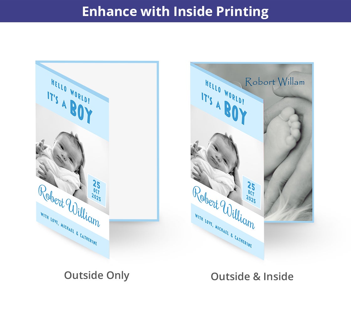 Folded Birth Announcement Cards