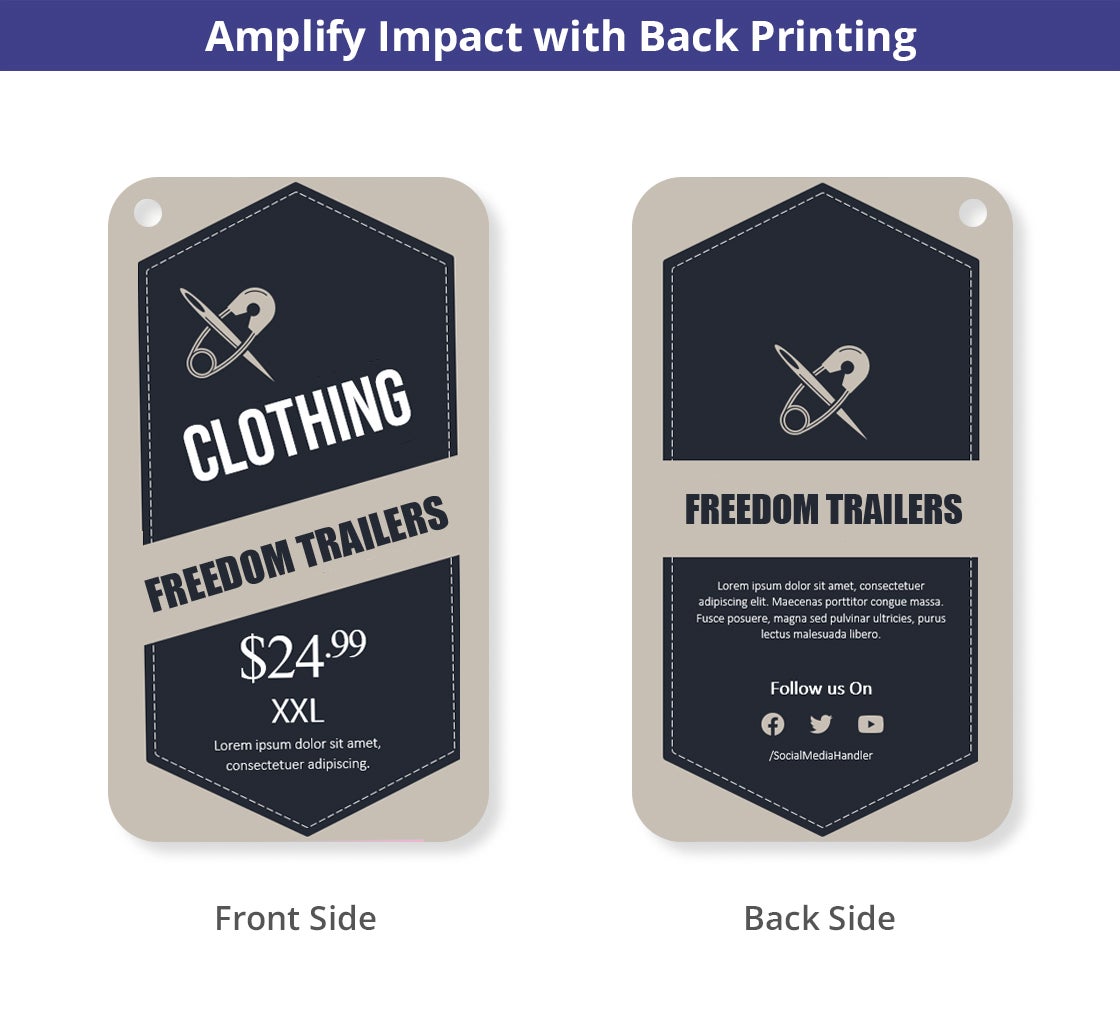 Beautiful Rounded Corner Hang Tags At Discounted Rate