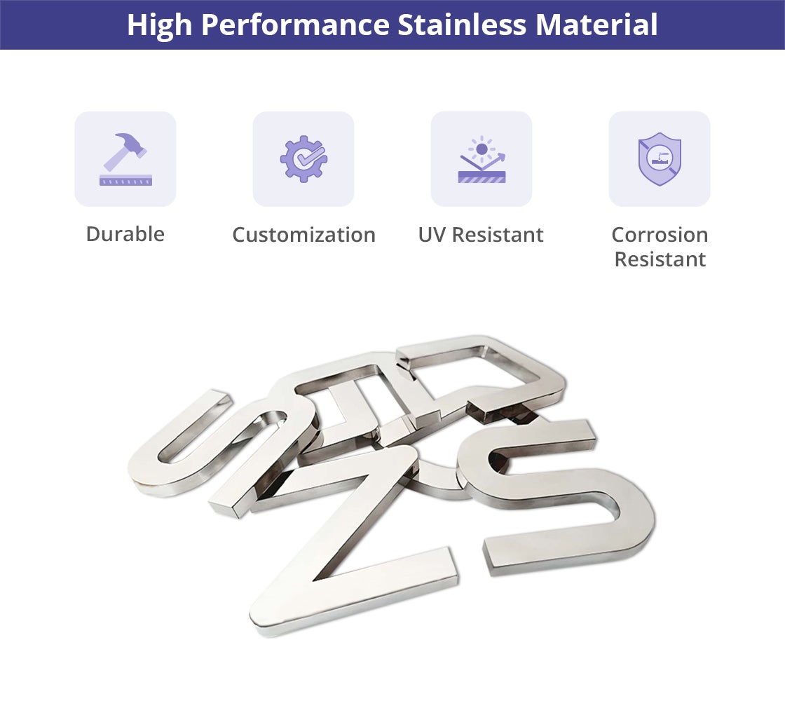 Stainless Steel Letters and Numbers