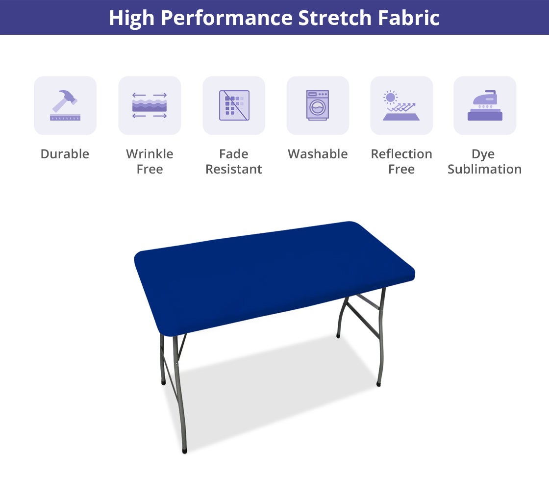 4 Ft Rectangle Table-Top Cover - Blue