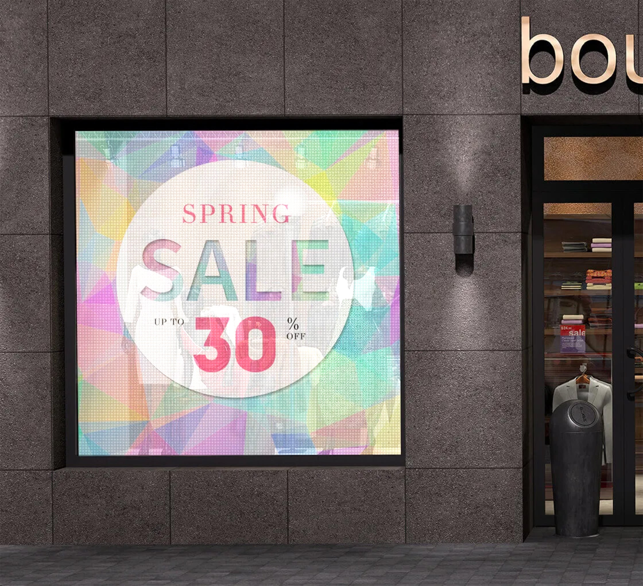 Perforated Window Signs or One Way Vision Signs