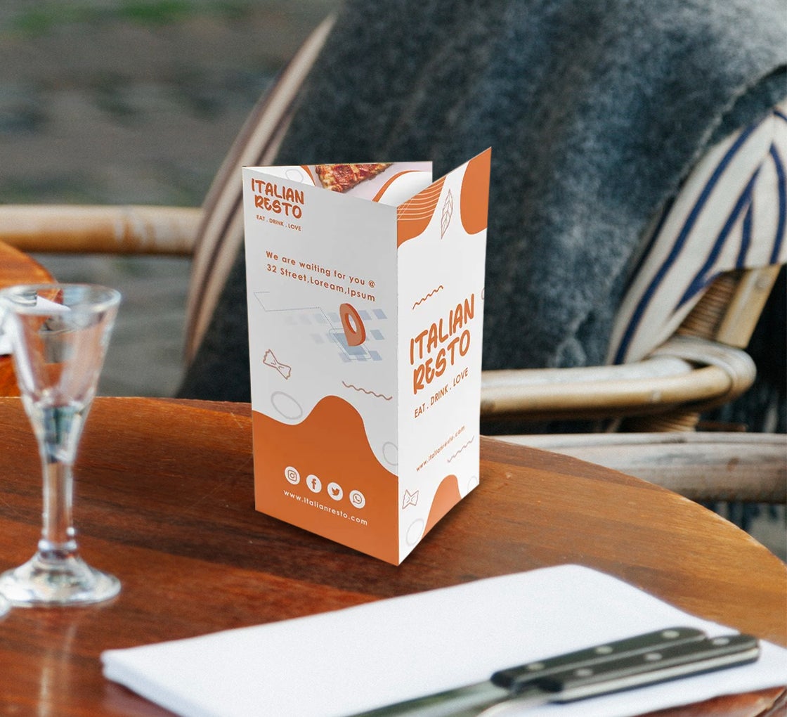 Folded Dine-in Menus