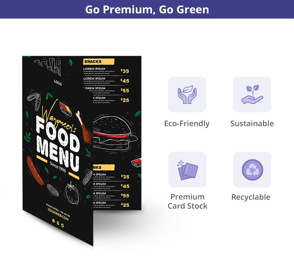 Folded Dine-in Menus