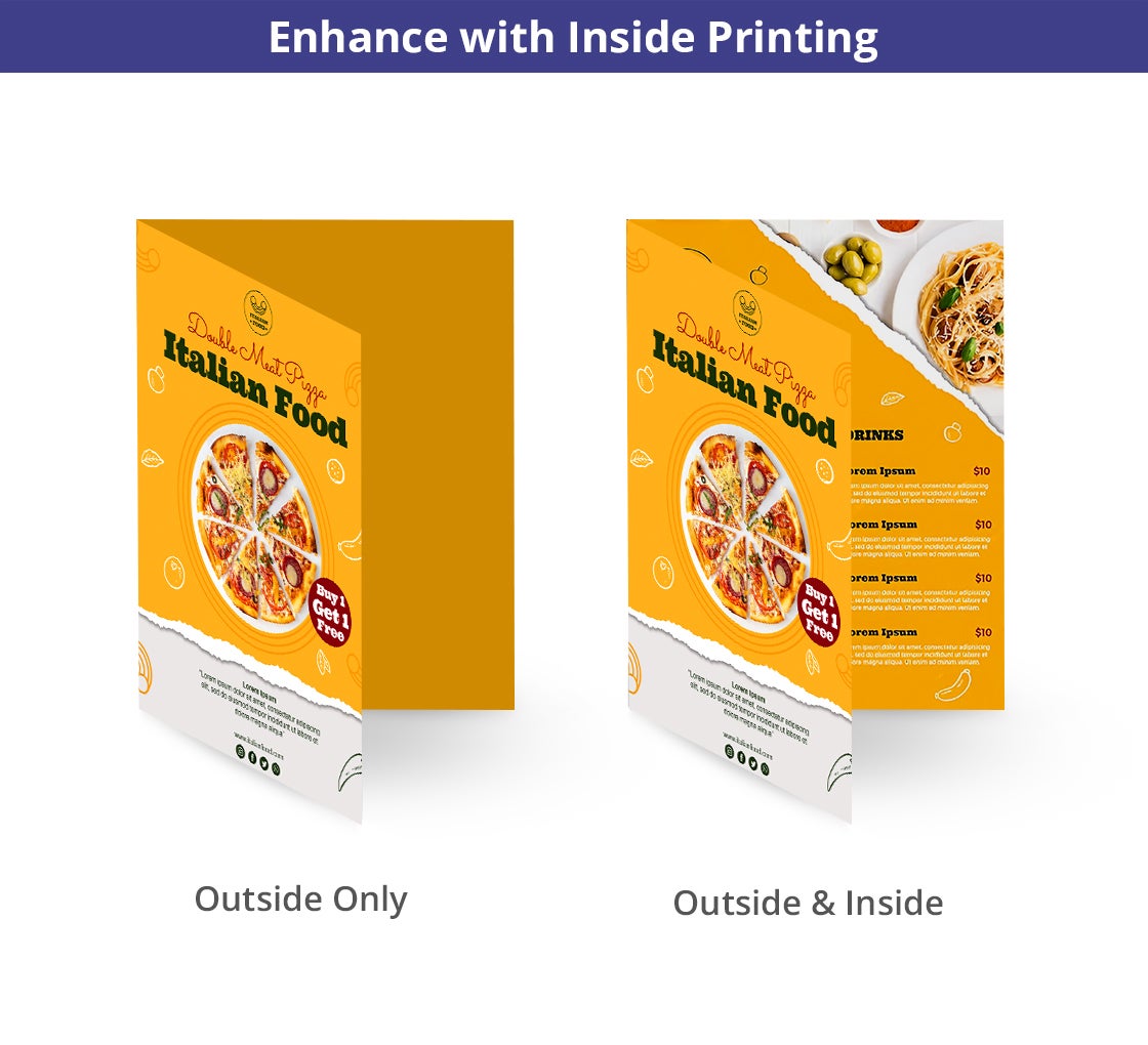 Folded Dine-in Menus