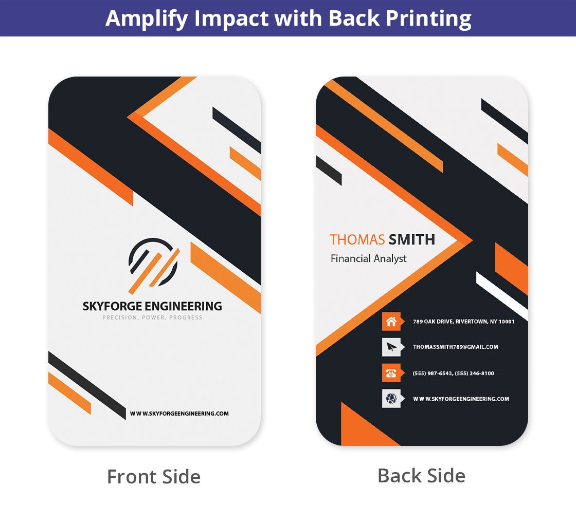 Rounded Corners Business Cards - Vertical