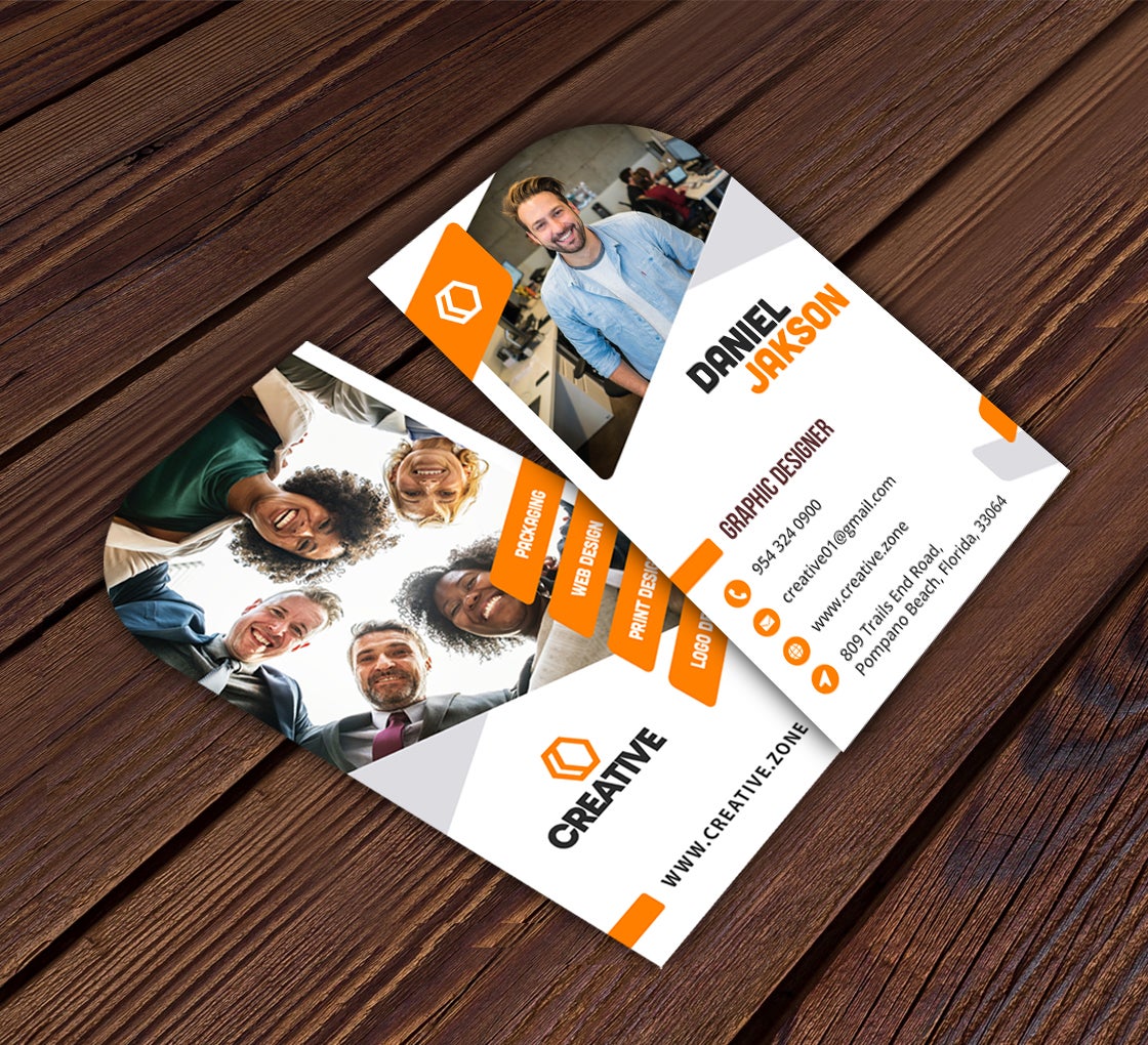 Die-Cut Business Cards - Vertical