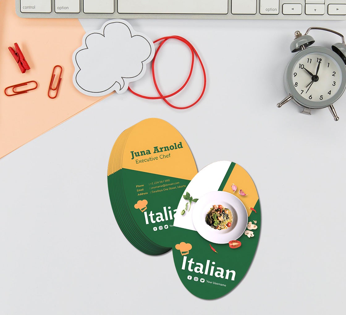 Oval Business Cards - Vertical