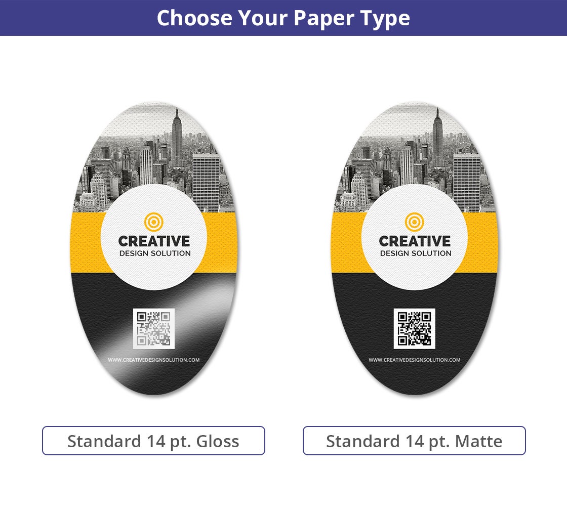 Oval Business Cards - Vertical
