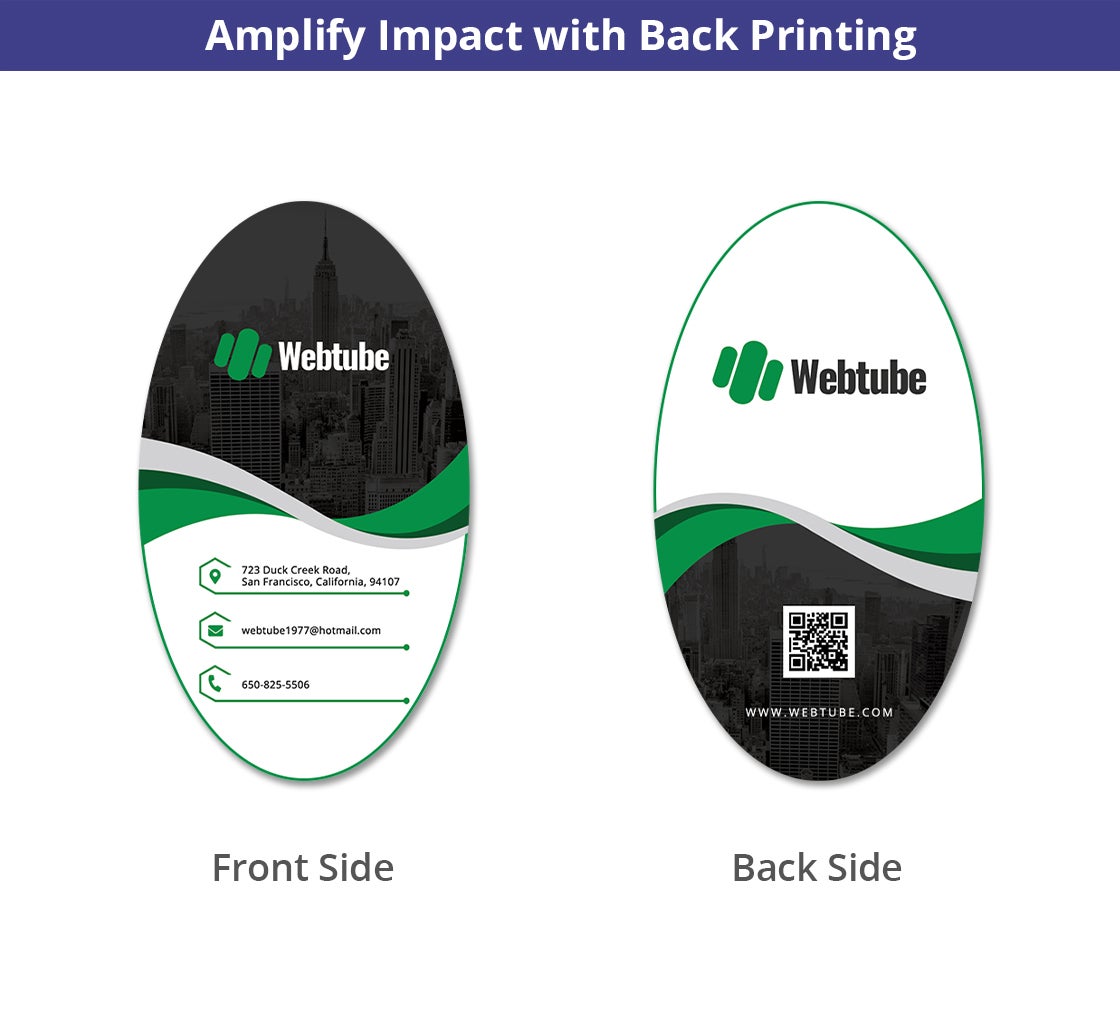 Oval Business Cards - Vertical