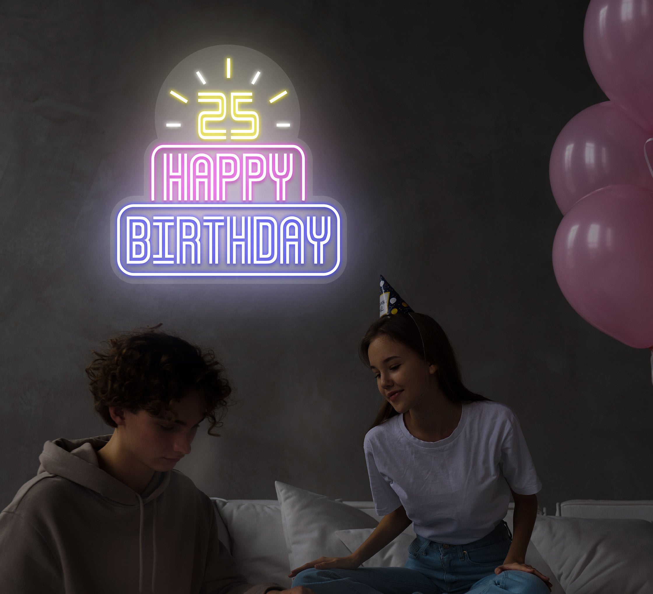 25th Happy Birthday Neon Sign