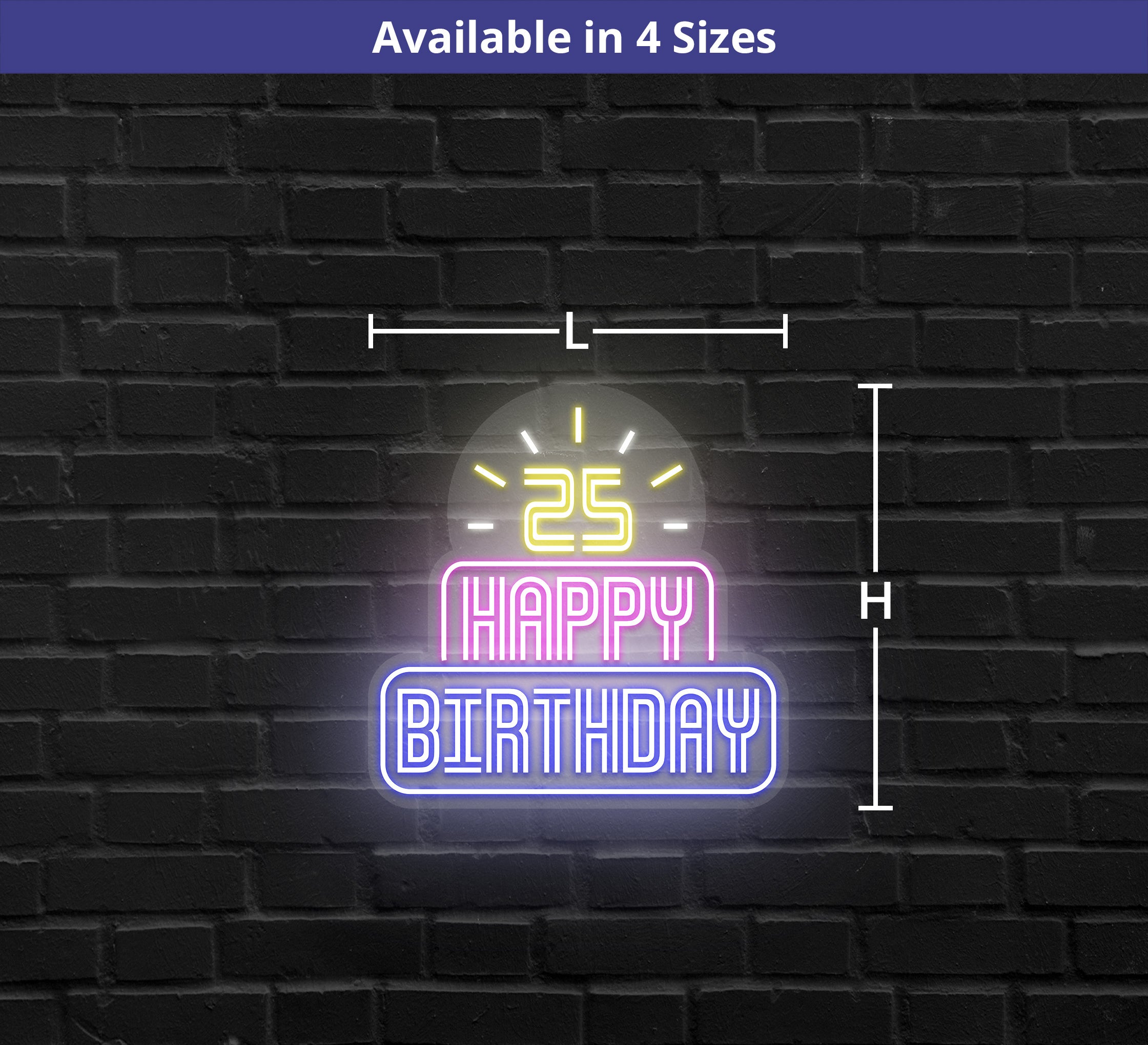 25th Happy Birthday Neon Sign