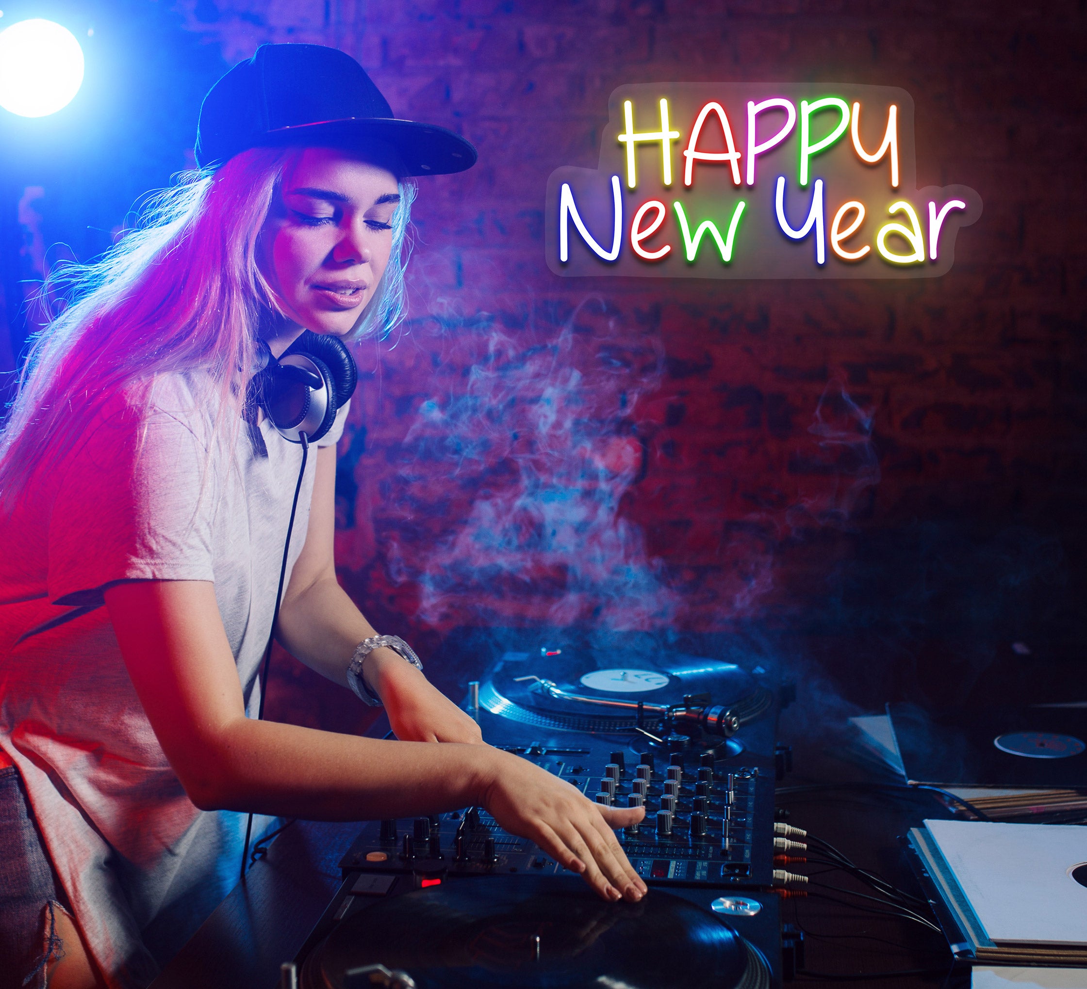 Happy New Year Colourful Neon Sign