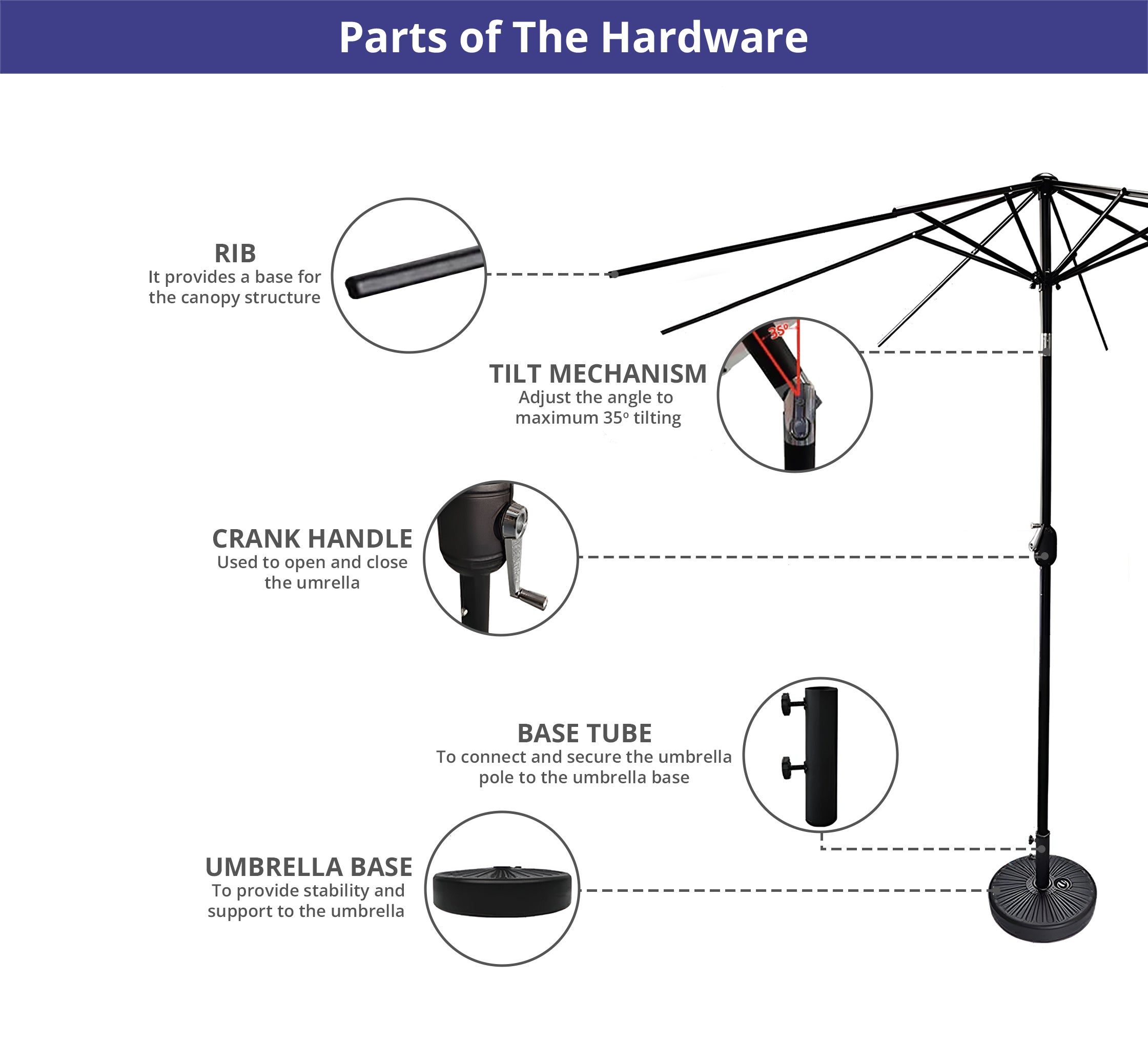 Solid Outdoor Umbrella