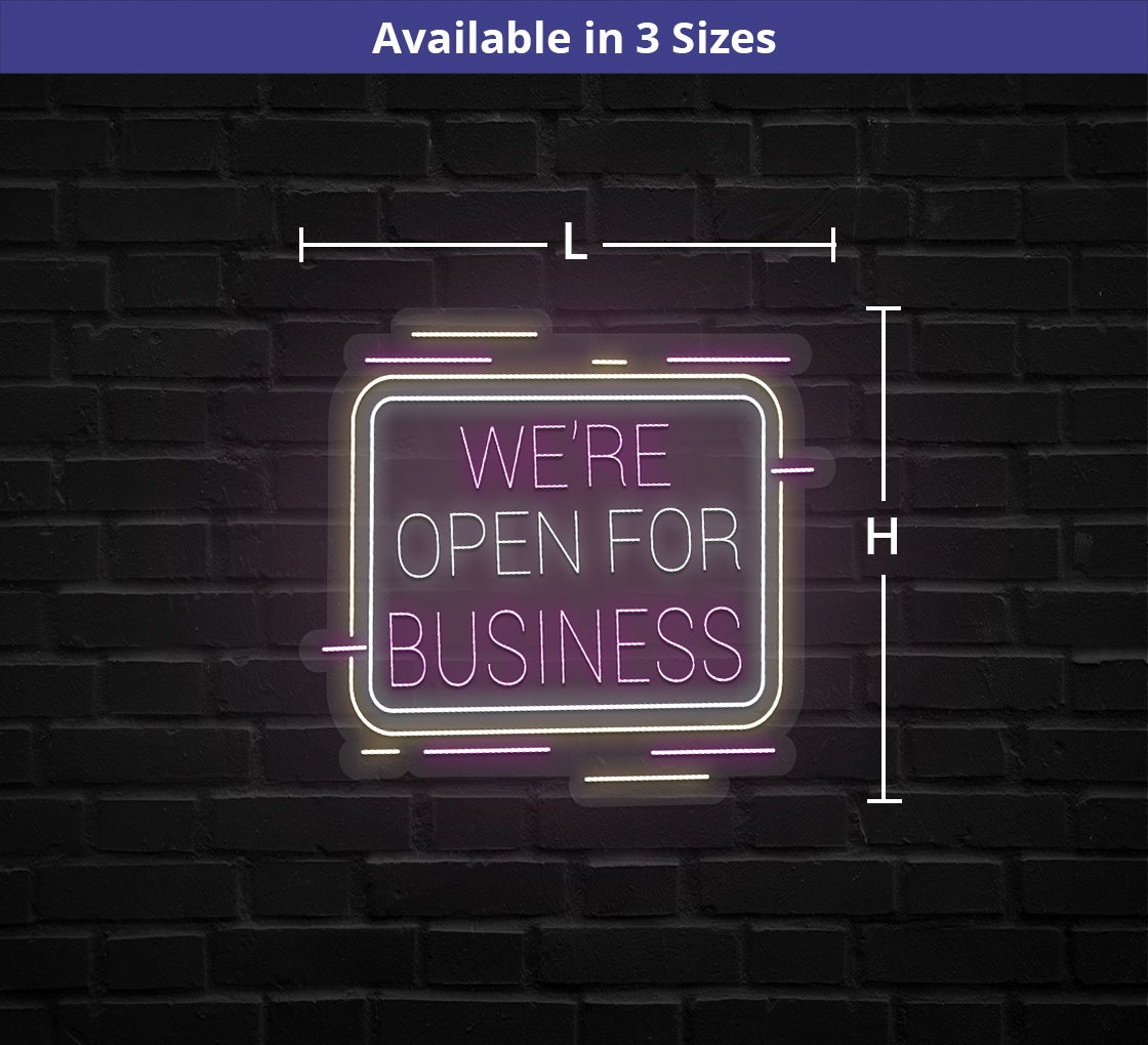 Open For Business Neon Sign