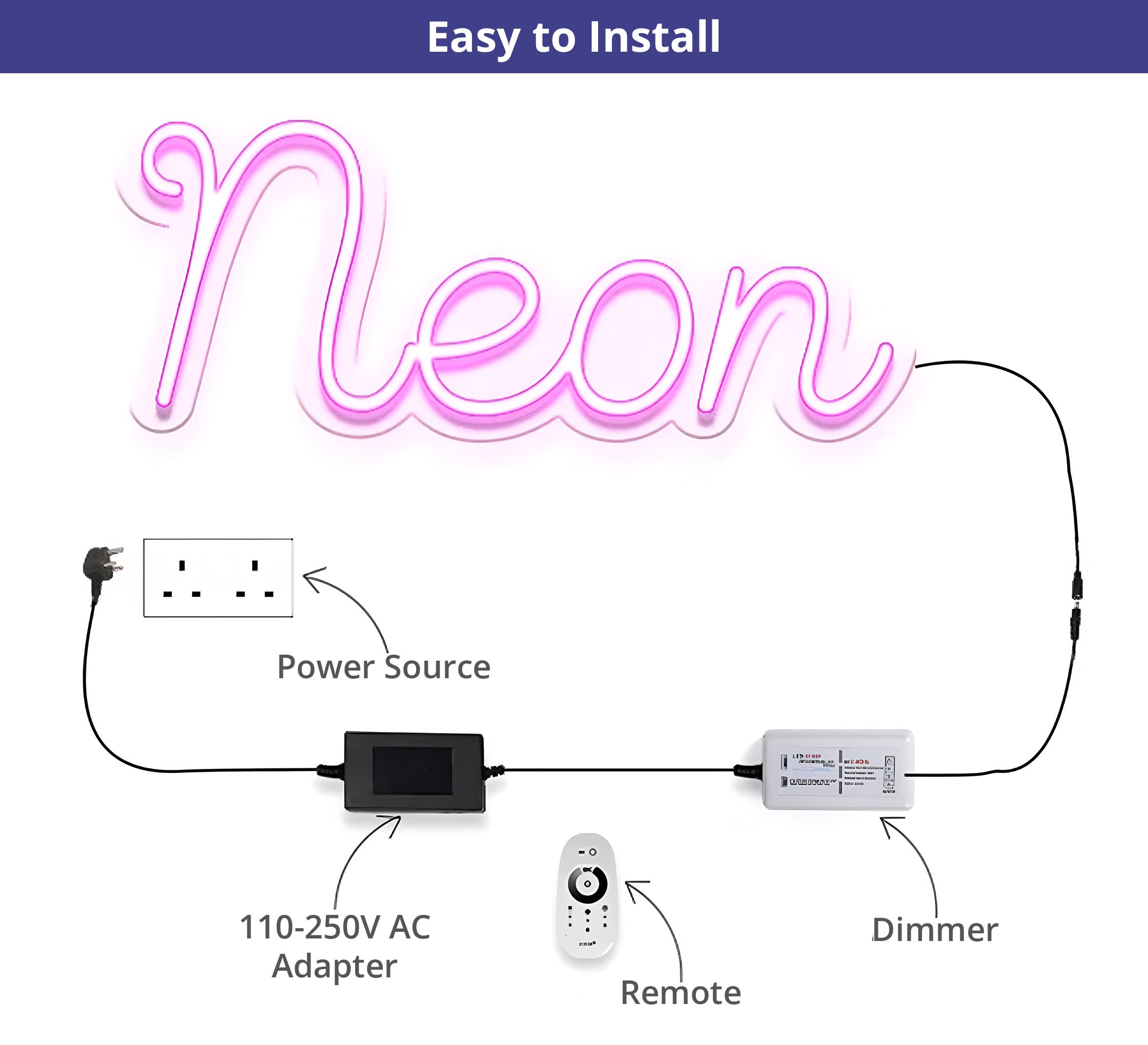 Open Neon Light with Arrow Neon Sign