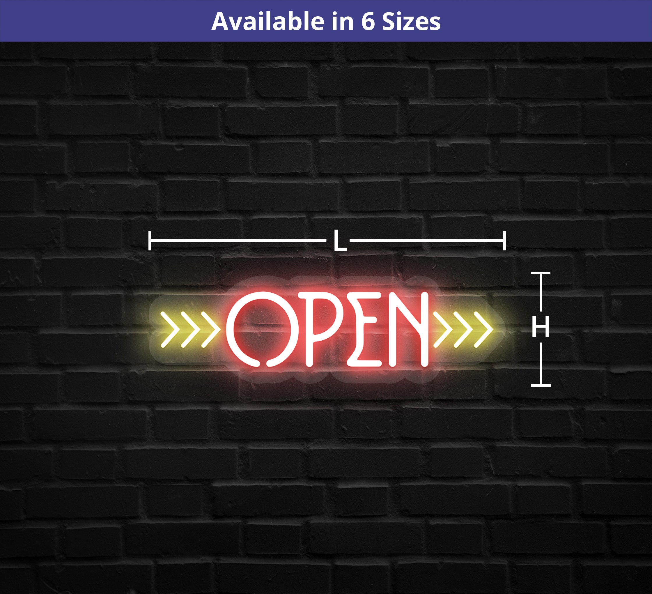 Open Neon Light with Arrow Neon Sign