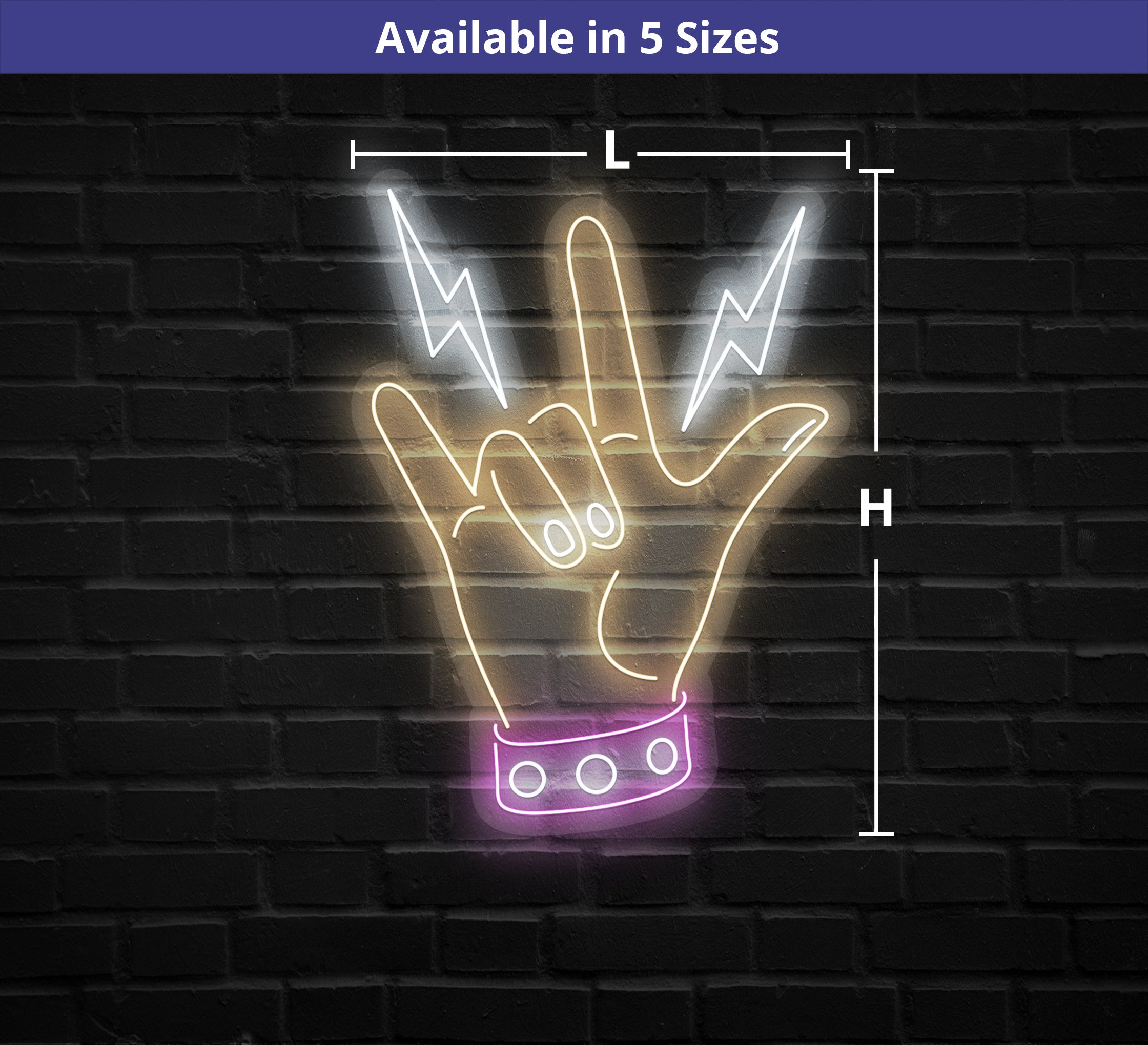 Rock Gesture Neon Sign