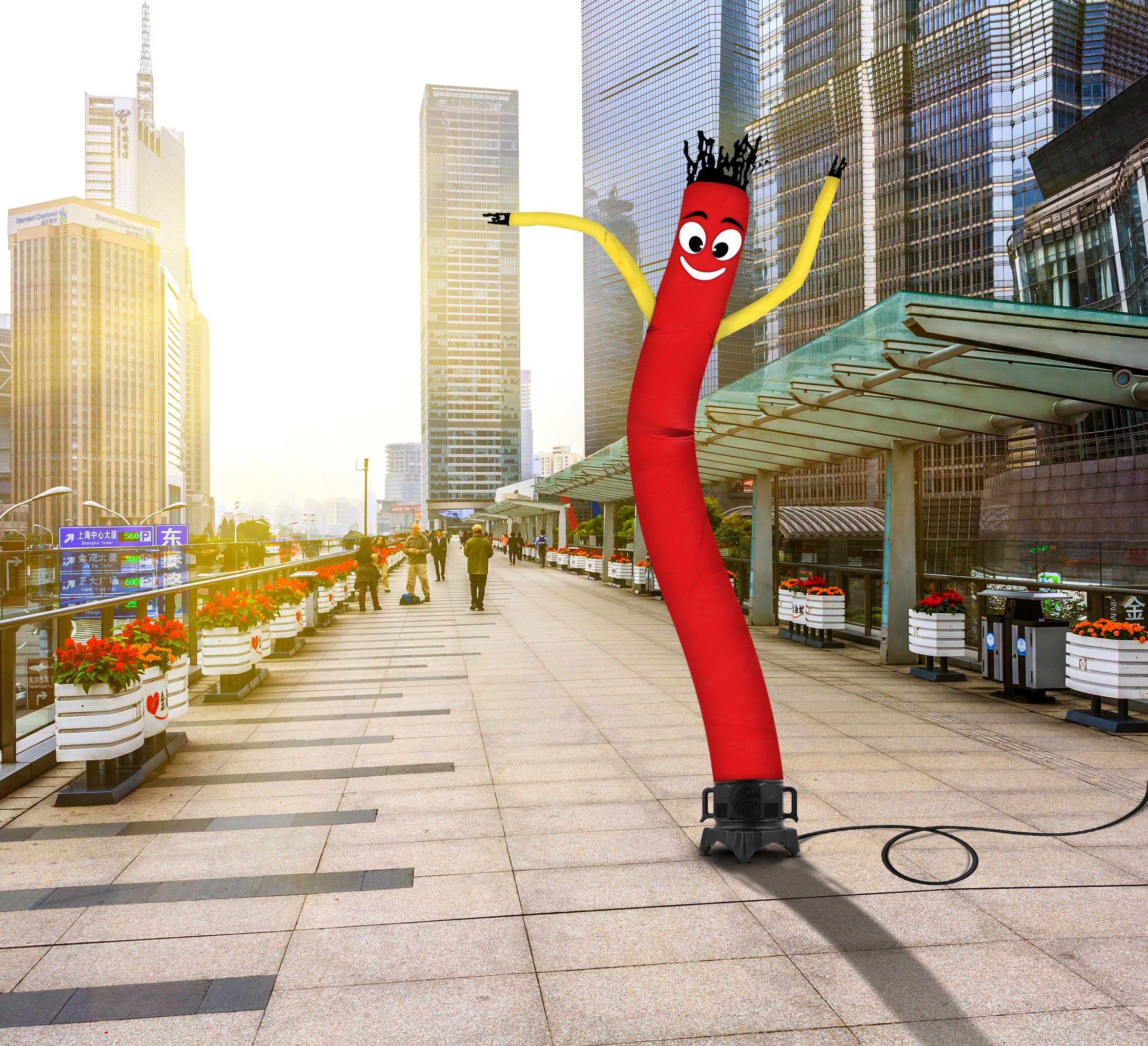 Red with Yellow Arms Inflatable Tube Man