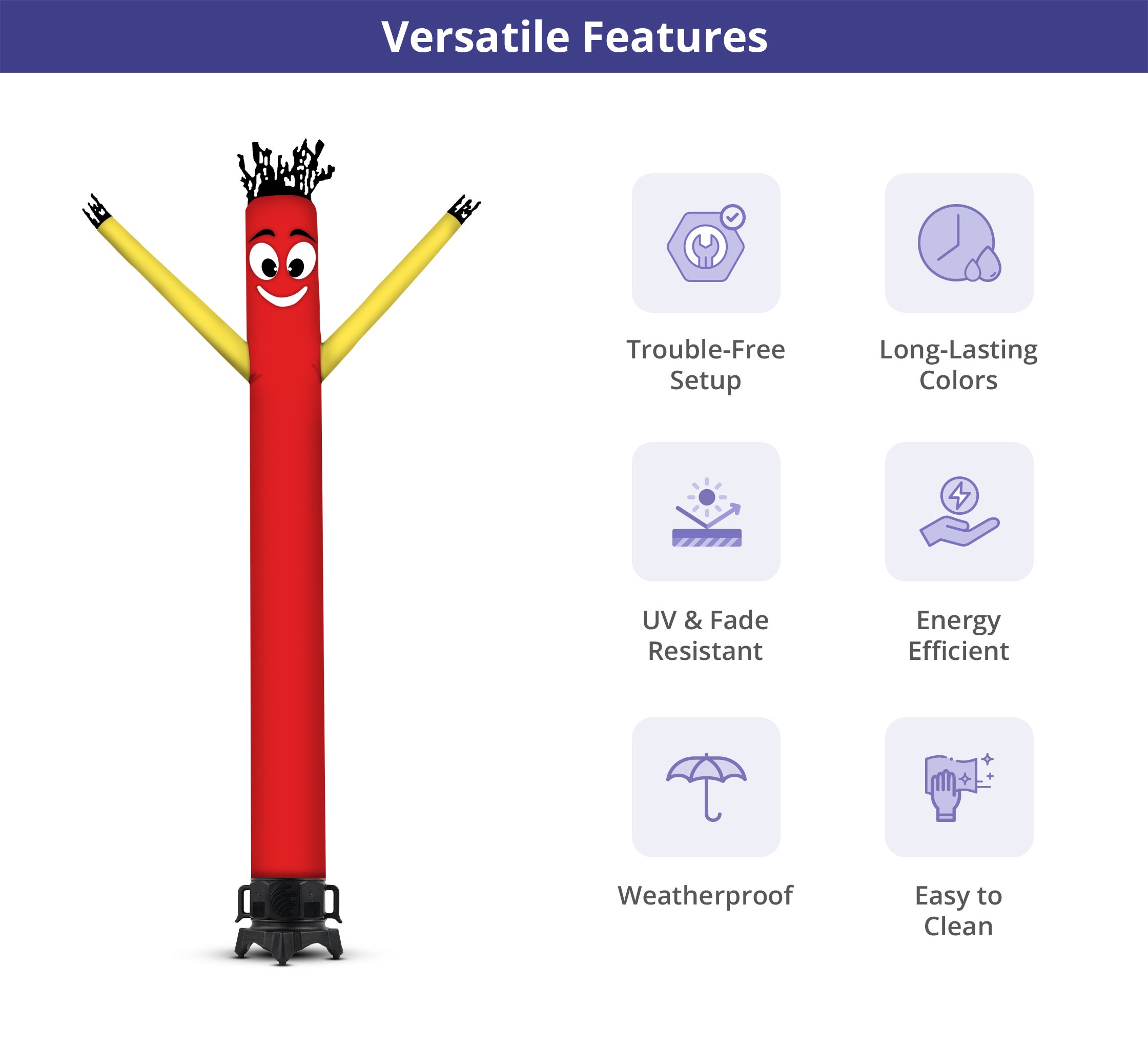 Red with Yellow Arms Inflatable Tube Man