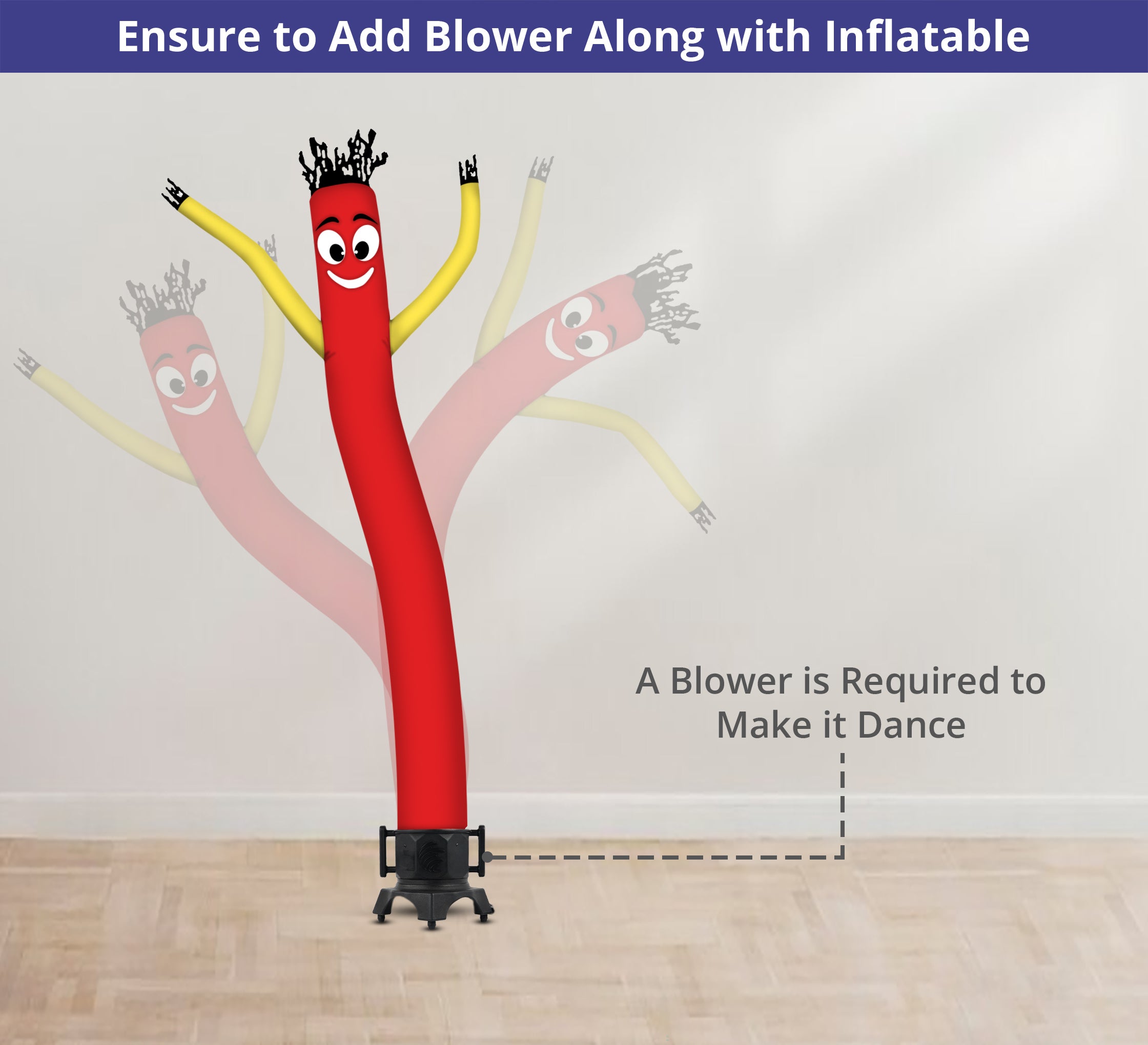 Red with Yellow Arms Inflatable Tube Man