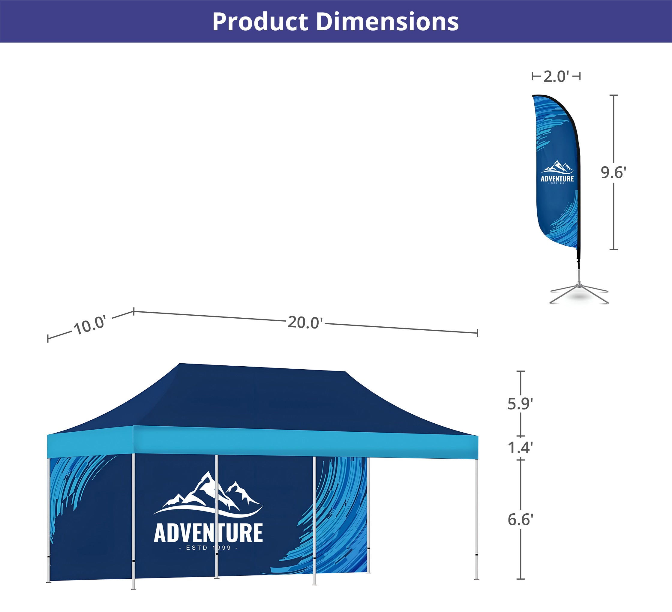 Display Package for 20 Ft x 10 Ft Trade Show Booth