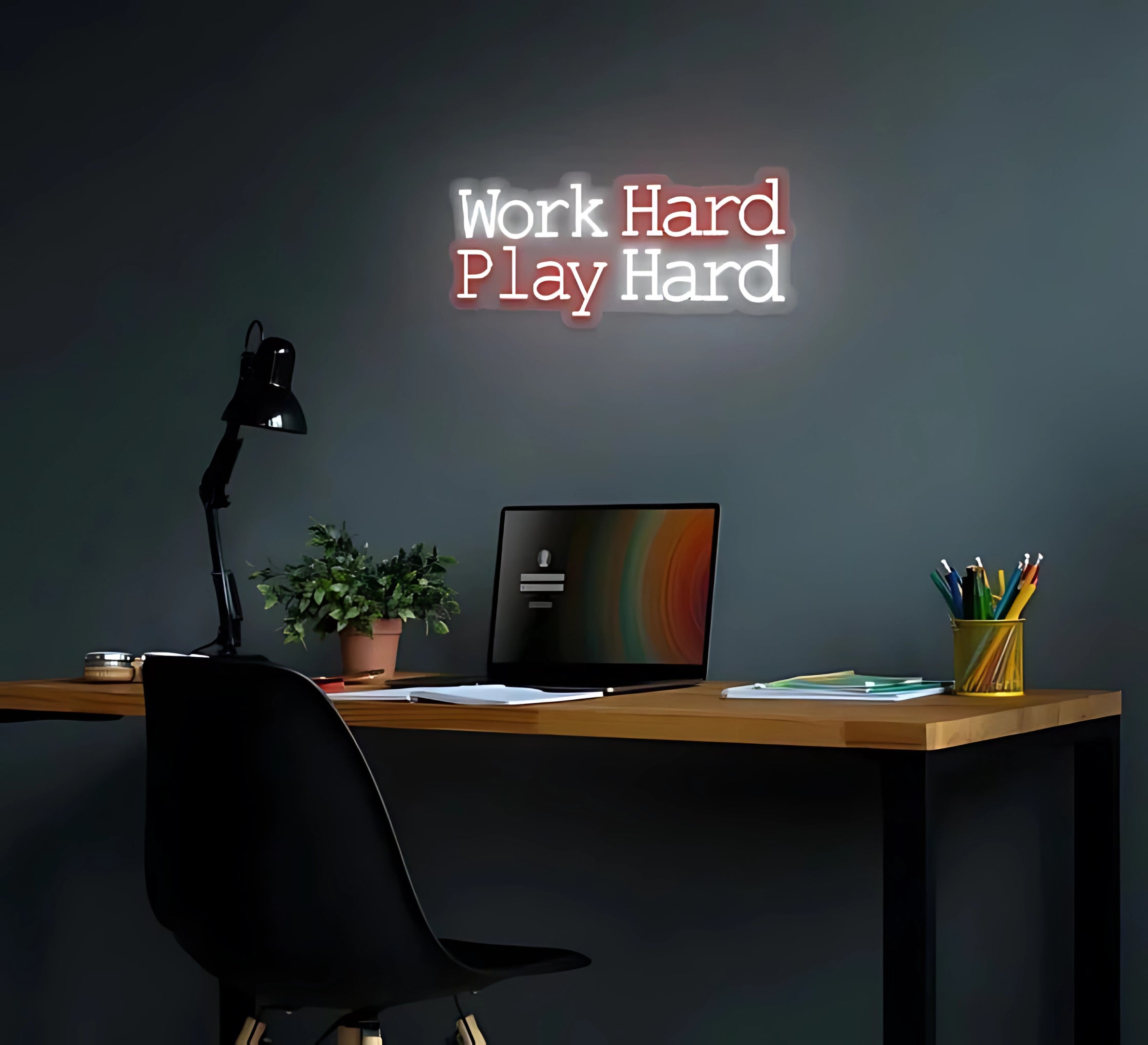 Work Hard Play Hard Neon Sign