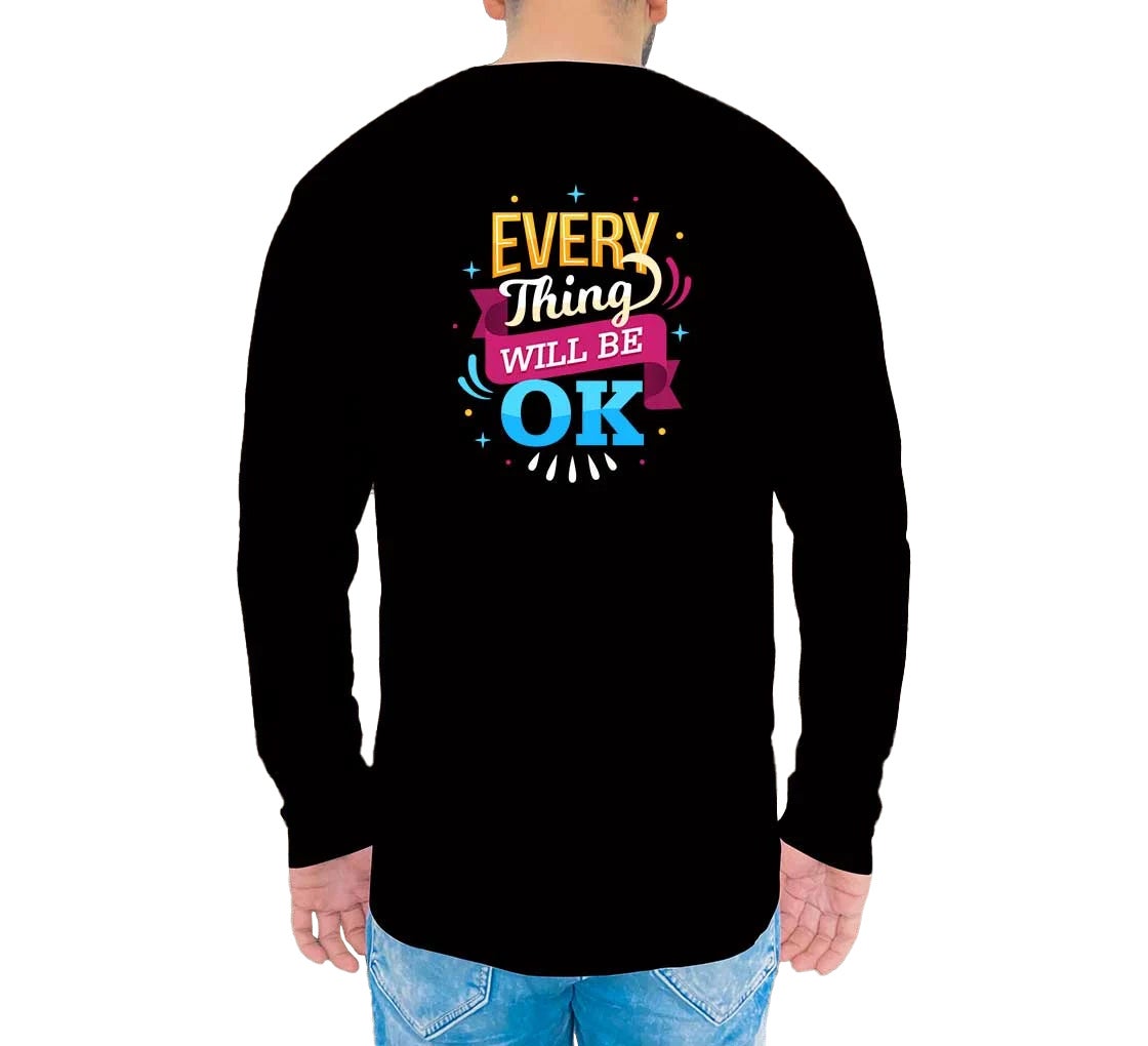 Men‘s Printed Long Sleeves T-Shirt - Crew Neck