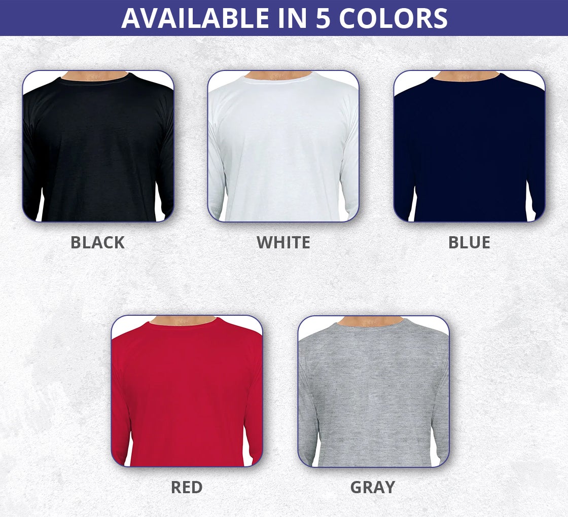 Men‘s Printed Long Sleeves T-Shirt - Crew Neck