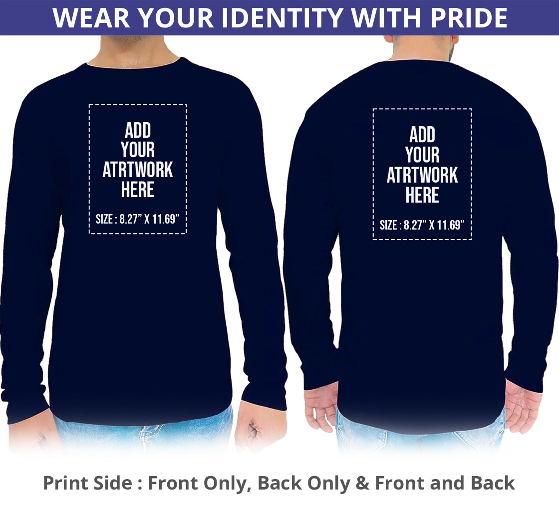 Men‘s Printed Long Sleeves T-Shirt - Crew Neck