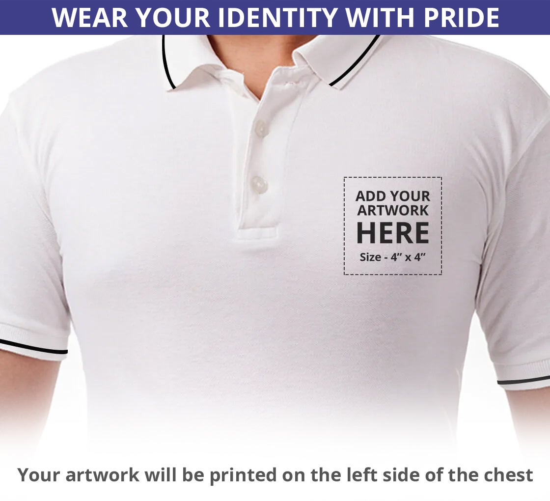 Men's White Polo Shirt - Embroidered