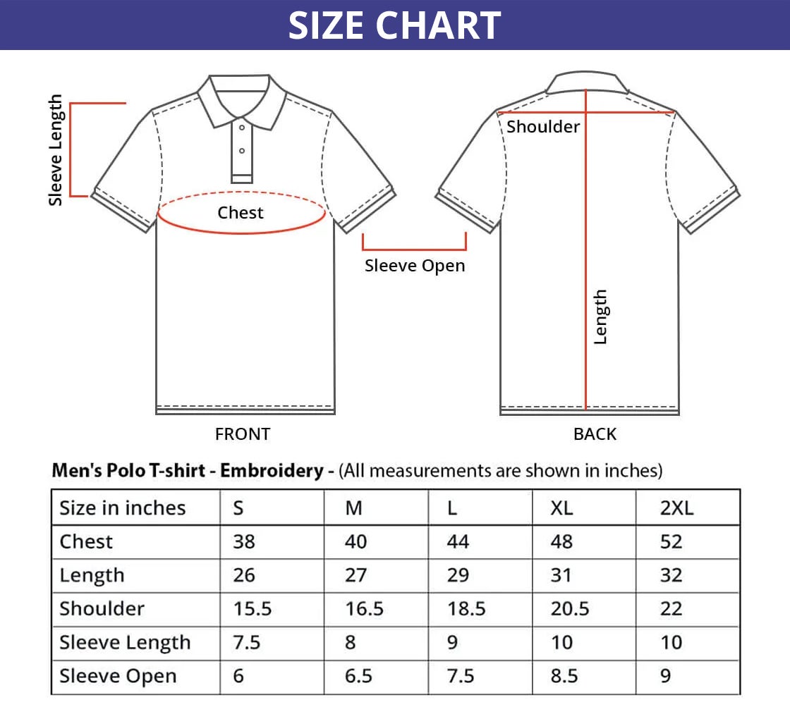 Men's White Polo Shirt - Embroidered