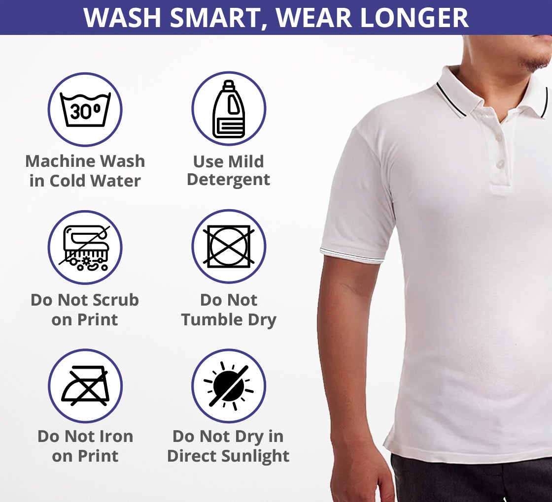 Men's White Polo Shirt - Embroidered