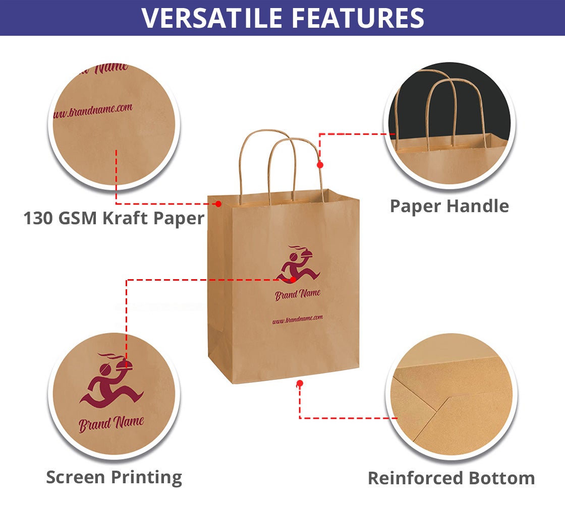 Printed Kraft Paper Shopping Bags 