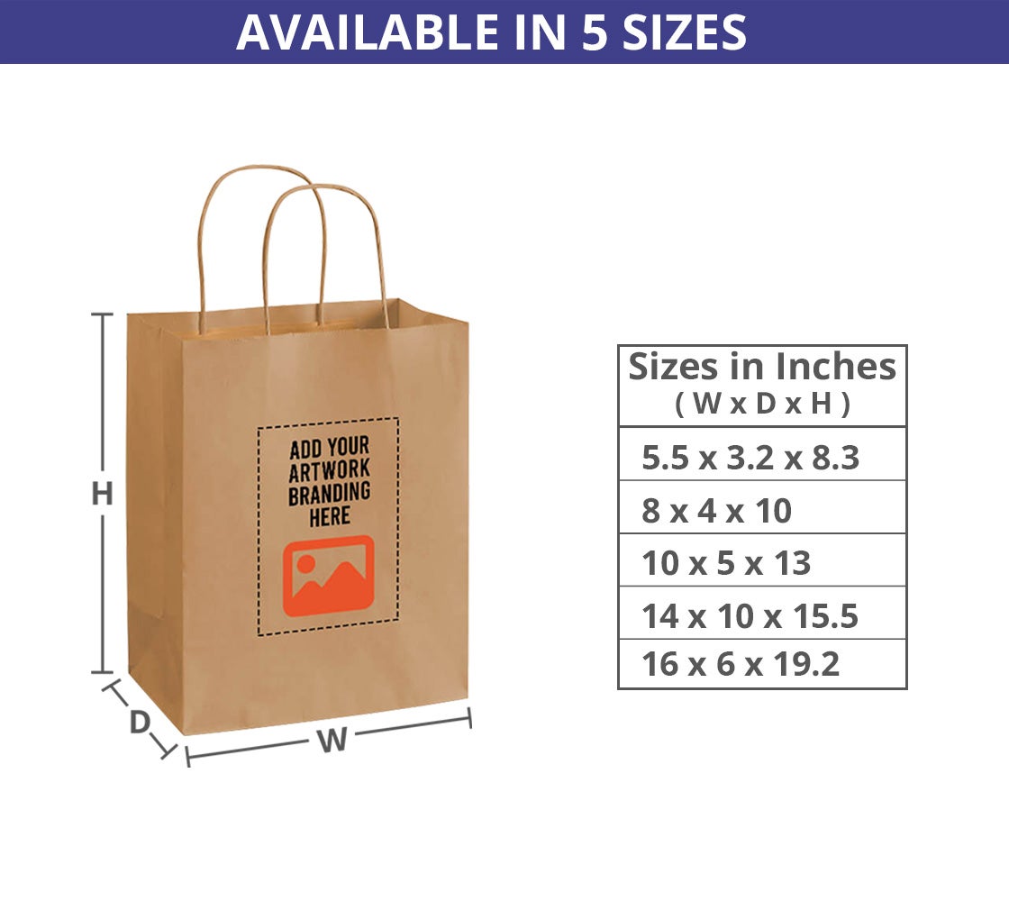 Printed Kraft Paper Shopping Bags 