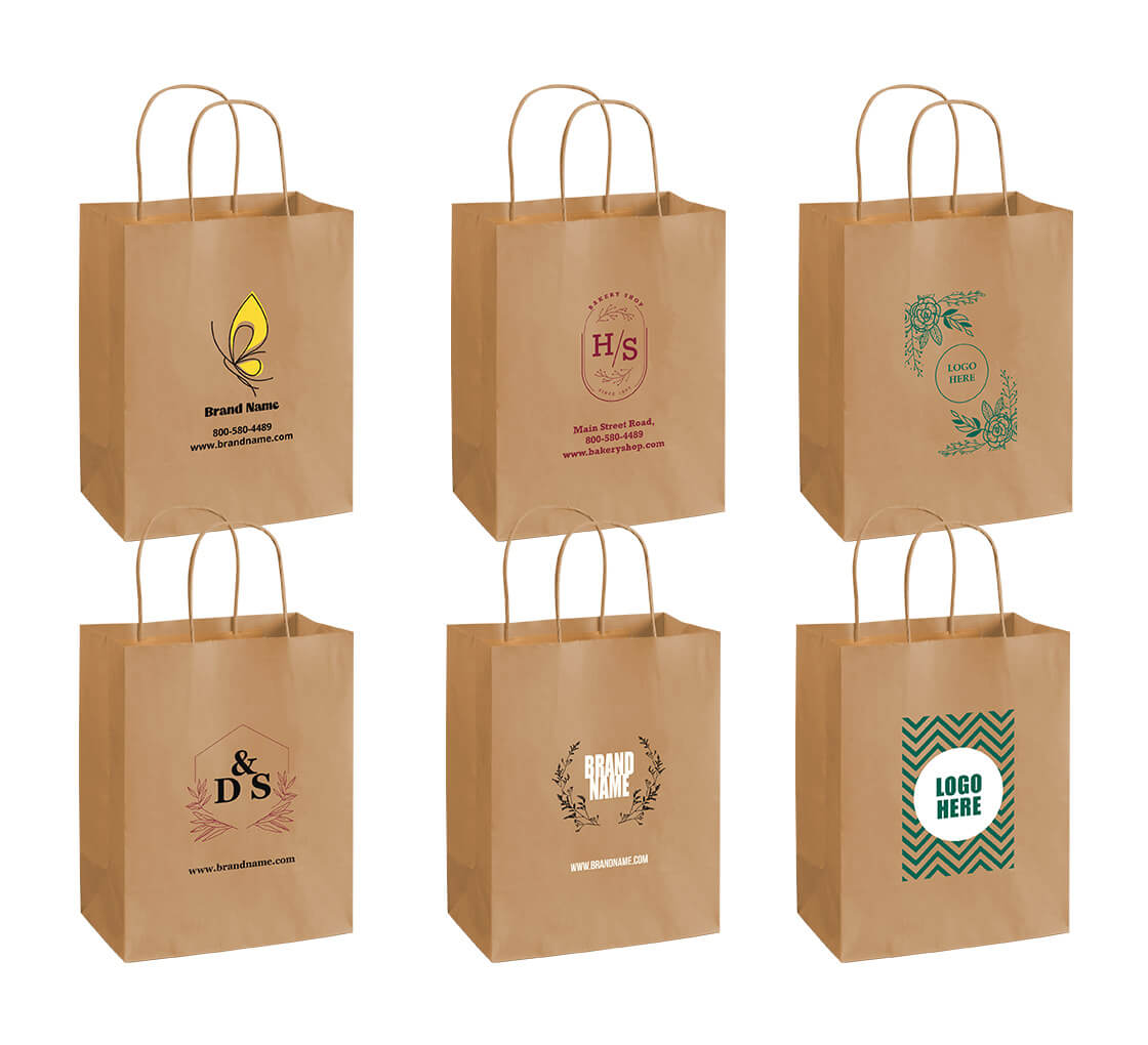 Printed Kraft Paper Shopping Bags 