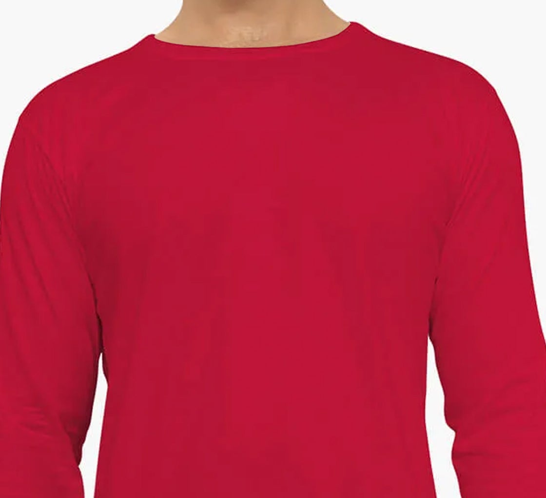 Men's Long Sleeves T-Shirt - Crew Neck