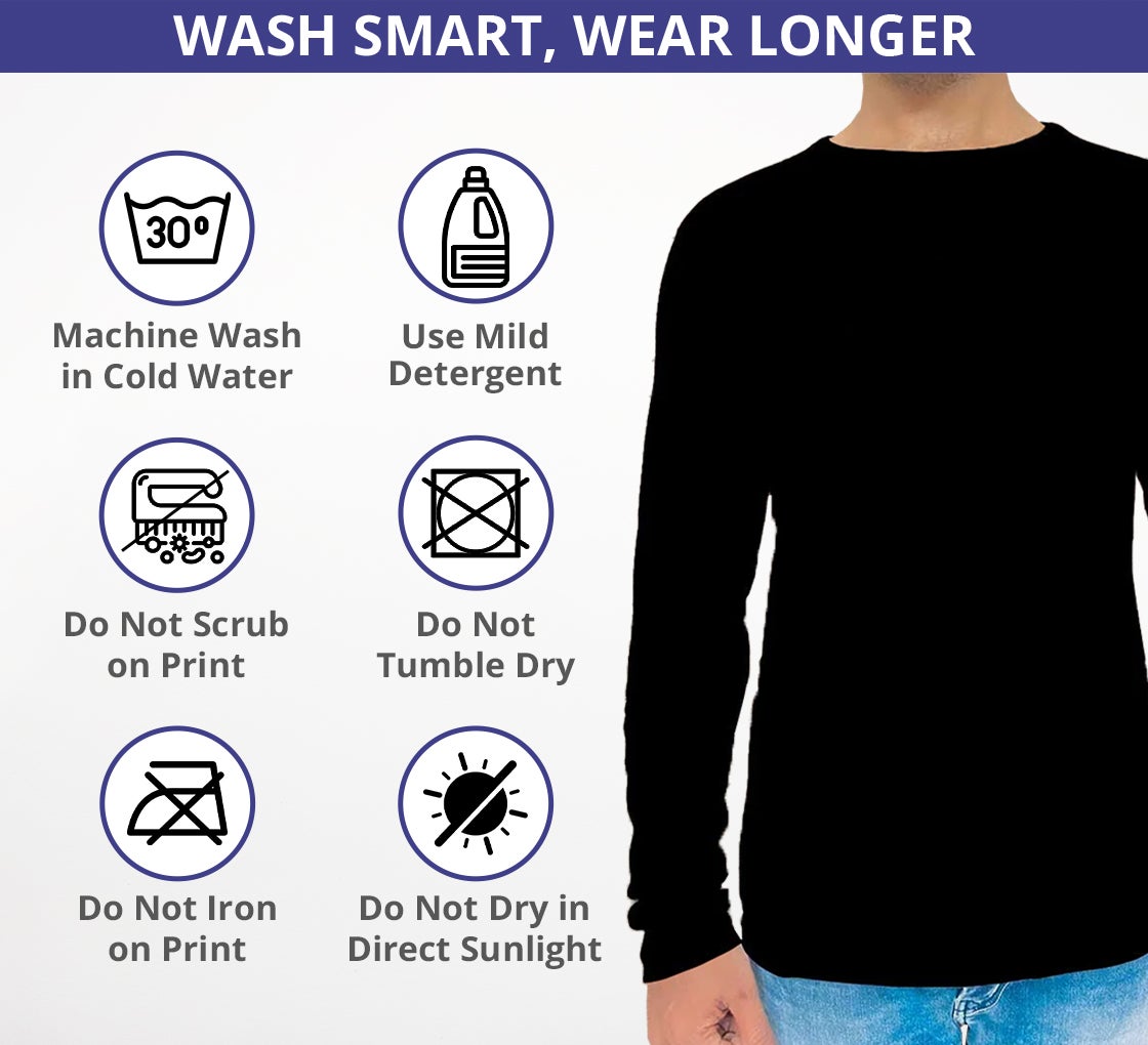 Men's Long Sleeves T-Shirt - Crew Neck