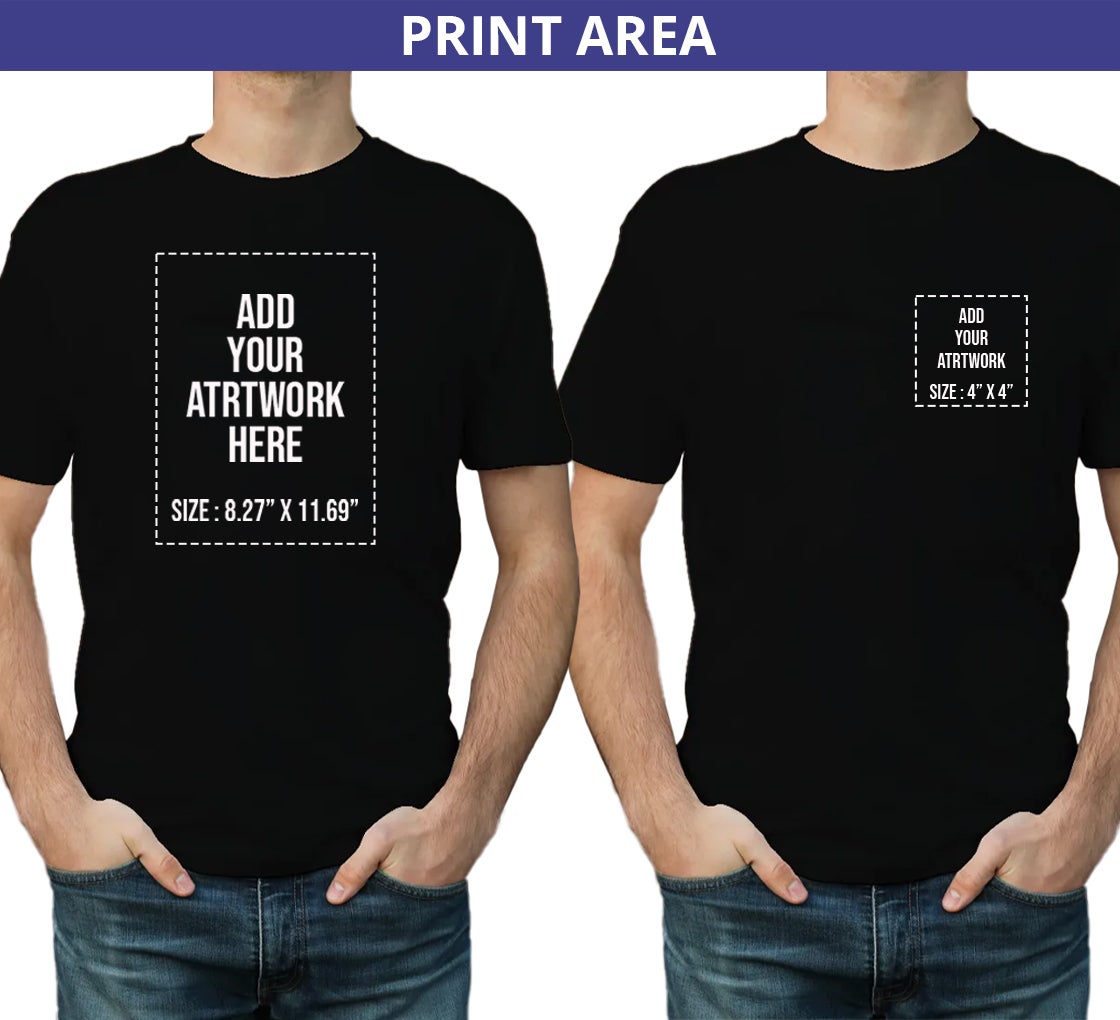 Men's Printed Organic T shirt - Crew Neck 