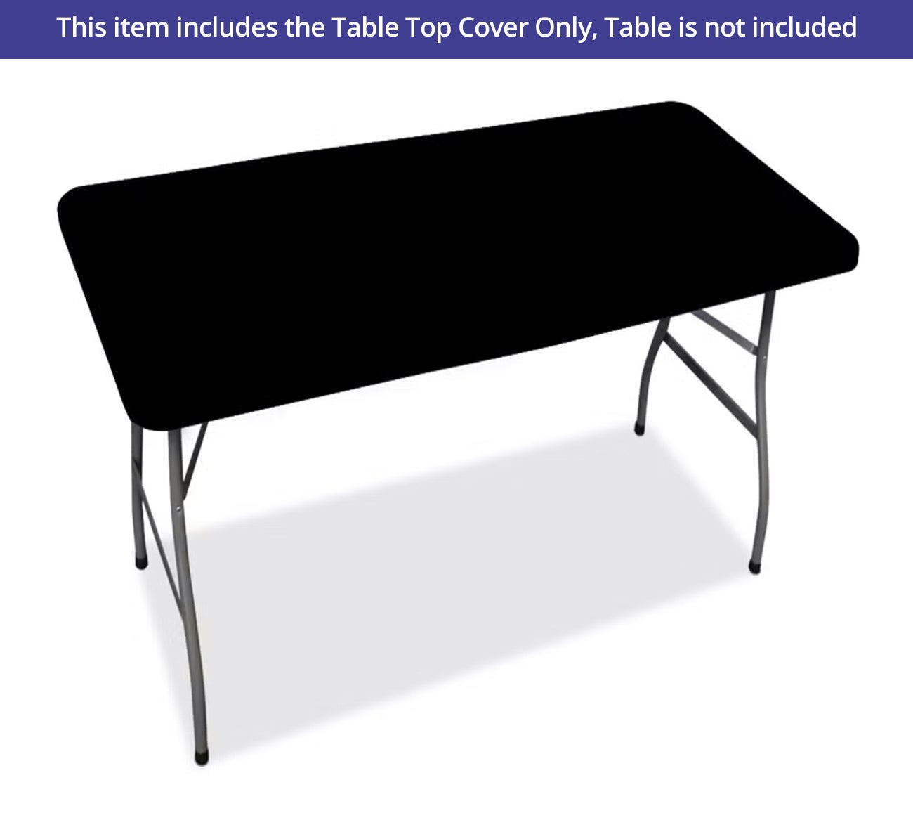 6 Ft Rectangle Table-Top Cover - Black