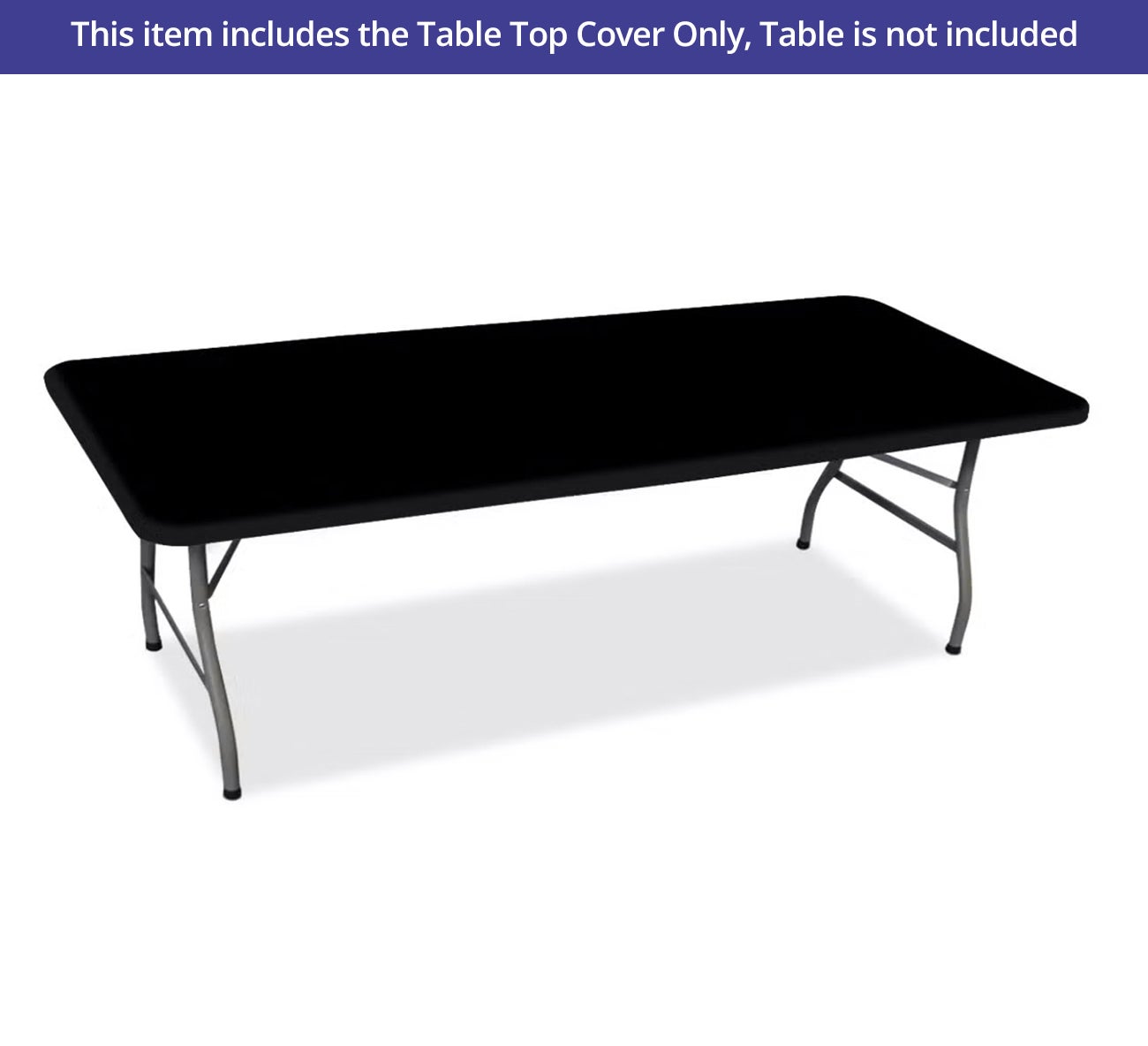 8 Ft Rectangle Table-Top Cover - Black