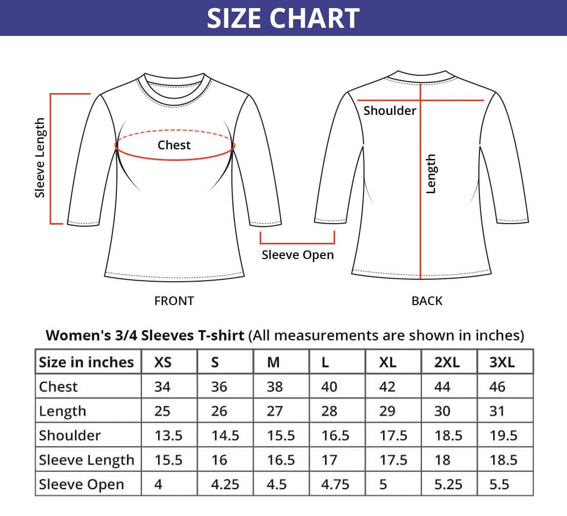 Women's T-Shirt - 3/4 Sleeves