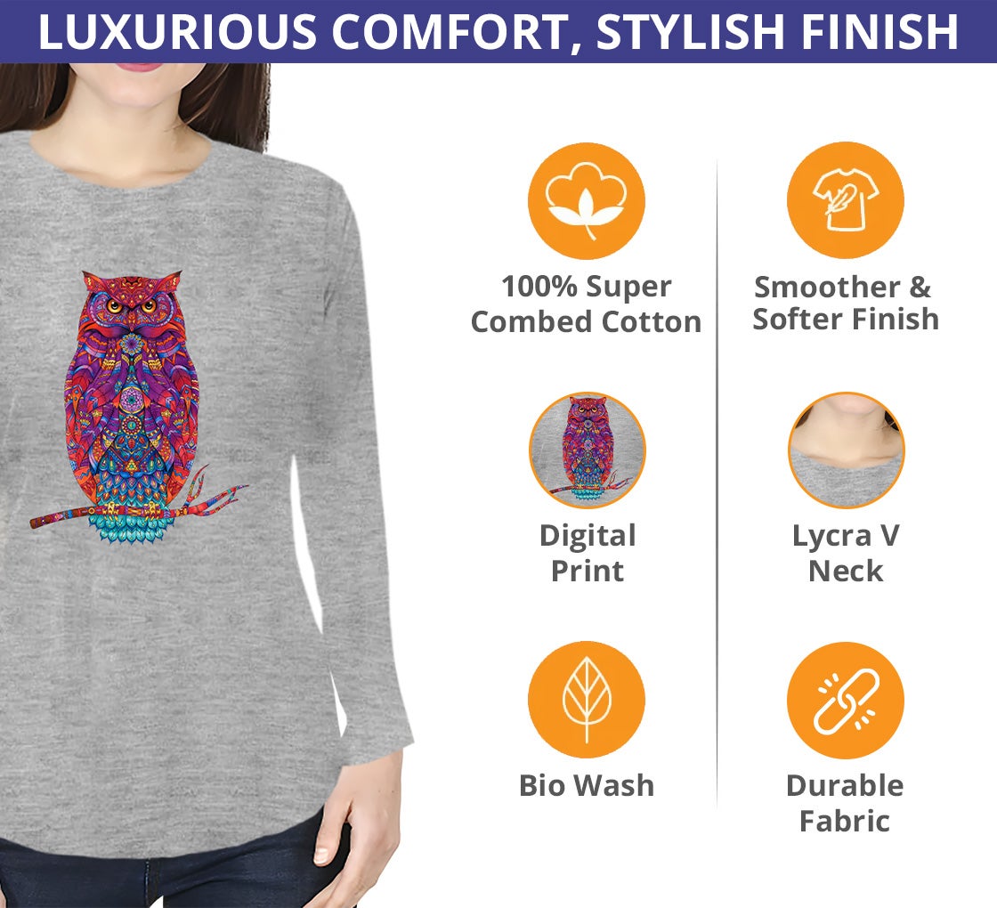 Women's Printed T-Shirt - Long Sleeves