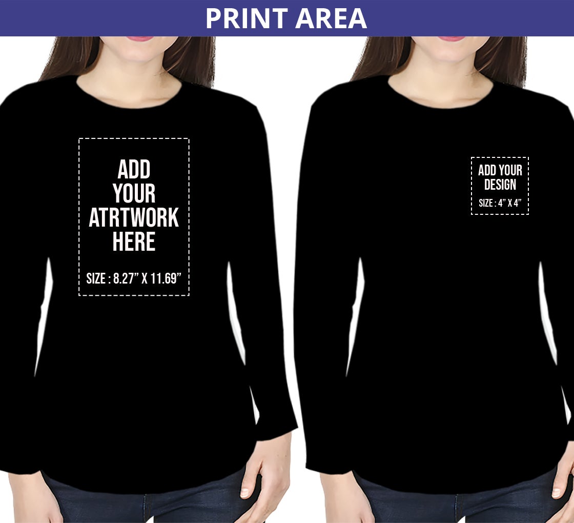 Women's Printed T-Shirt - Long Sleeves
