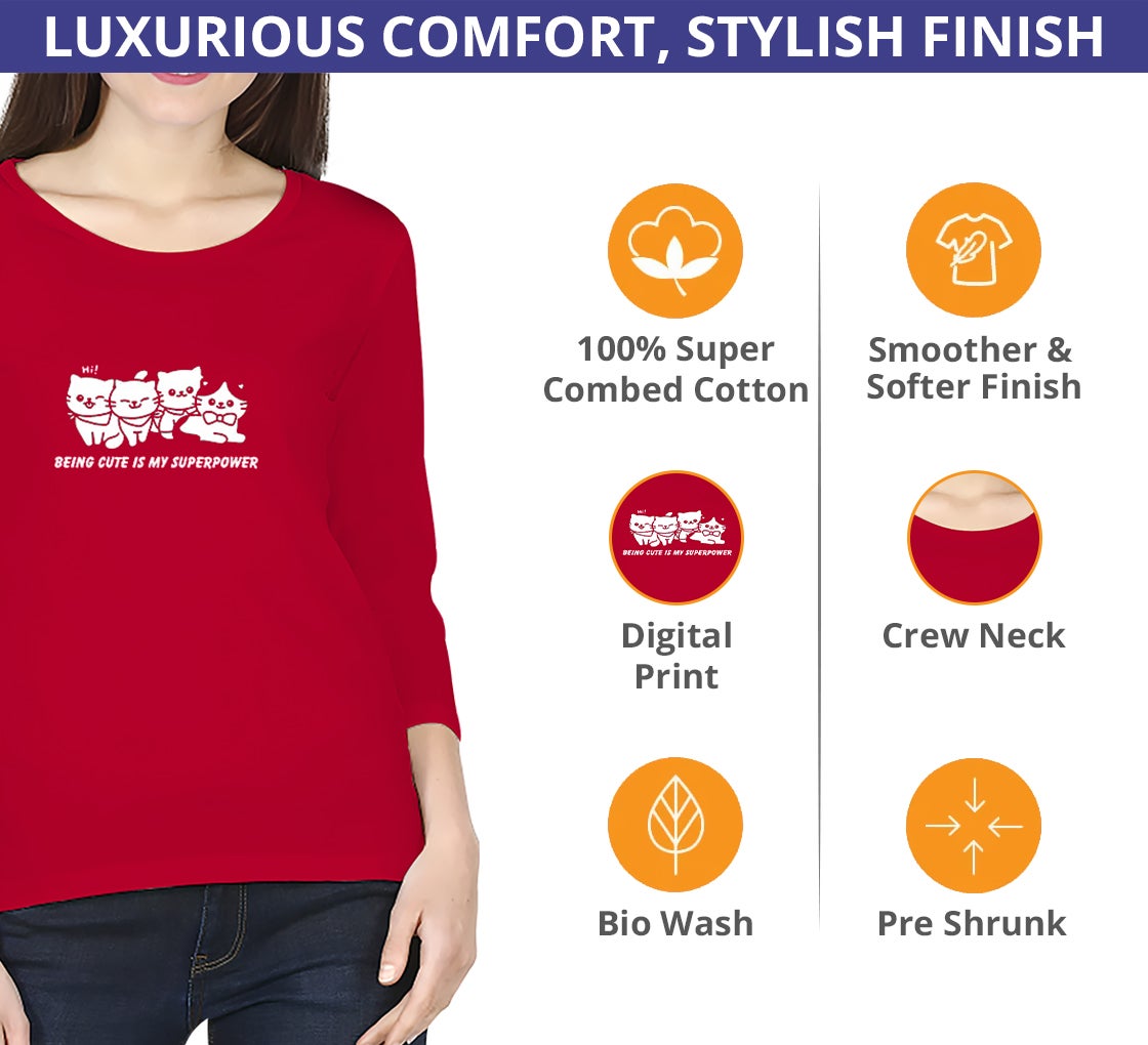 Women's Printed T-Shirt - 3/4 Sleeves