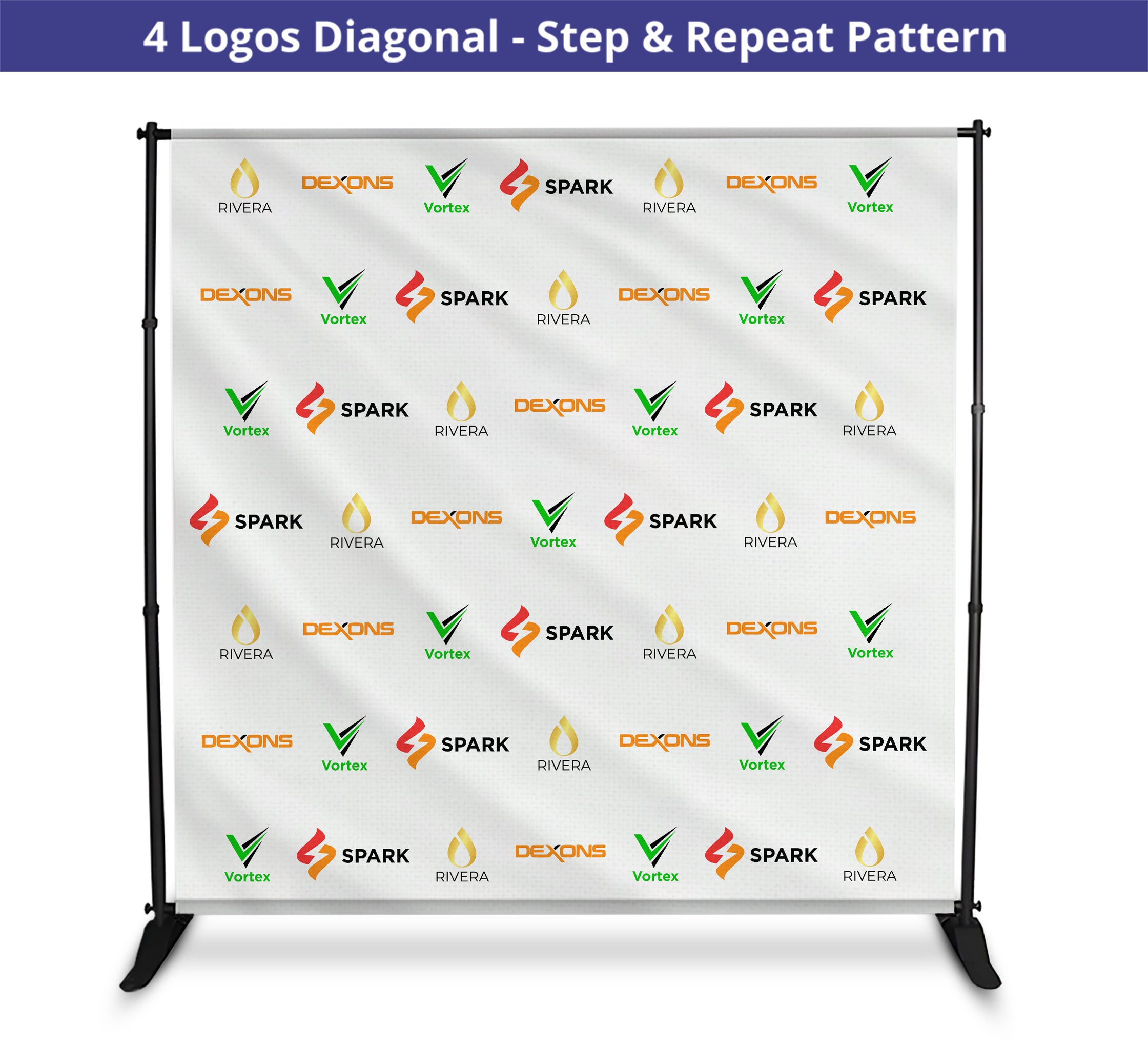 8ft x 8ft Step and Repeat Fabric Banners