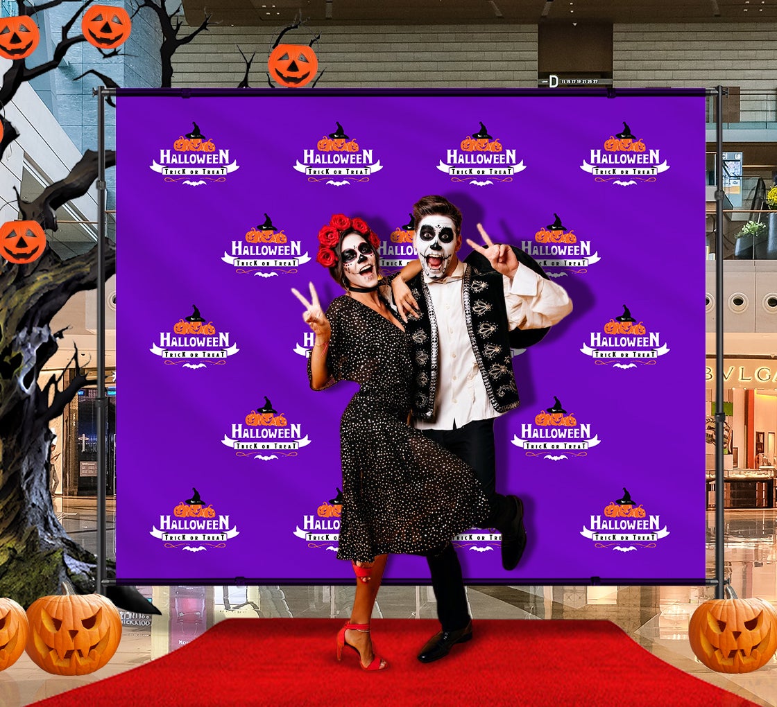 Halloween 10 ft x 8 ft Step and Repeat Adjustable Banner Stands