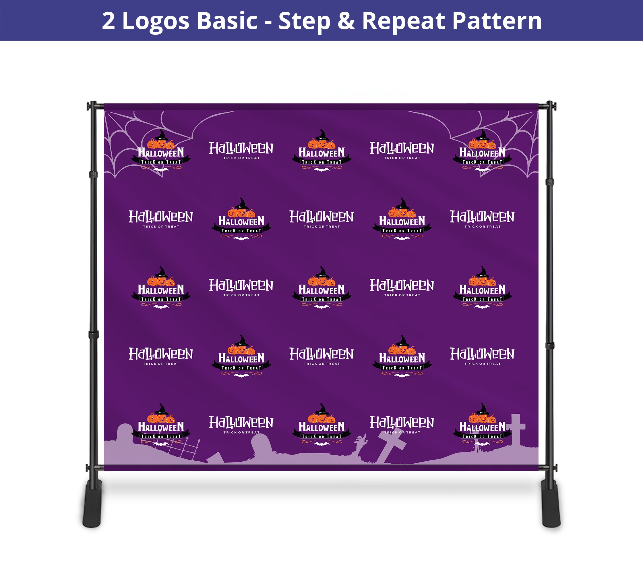 Halloween 10 ft x 8 ft Step and Repeat Adjustable Banner Stands