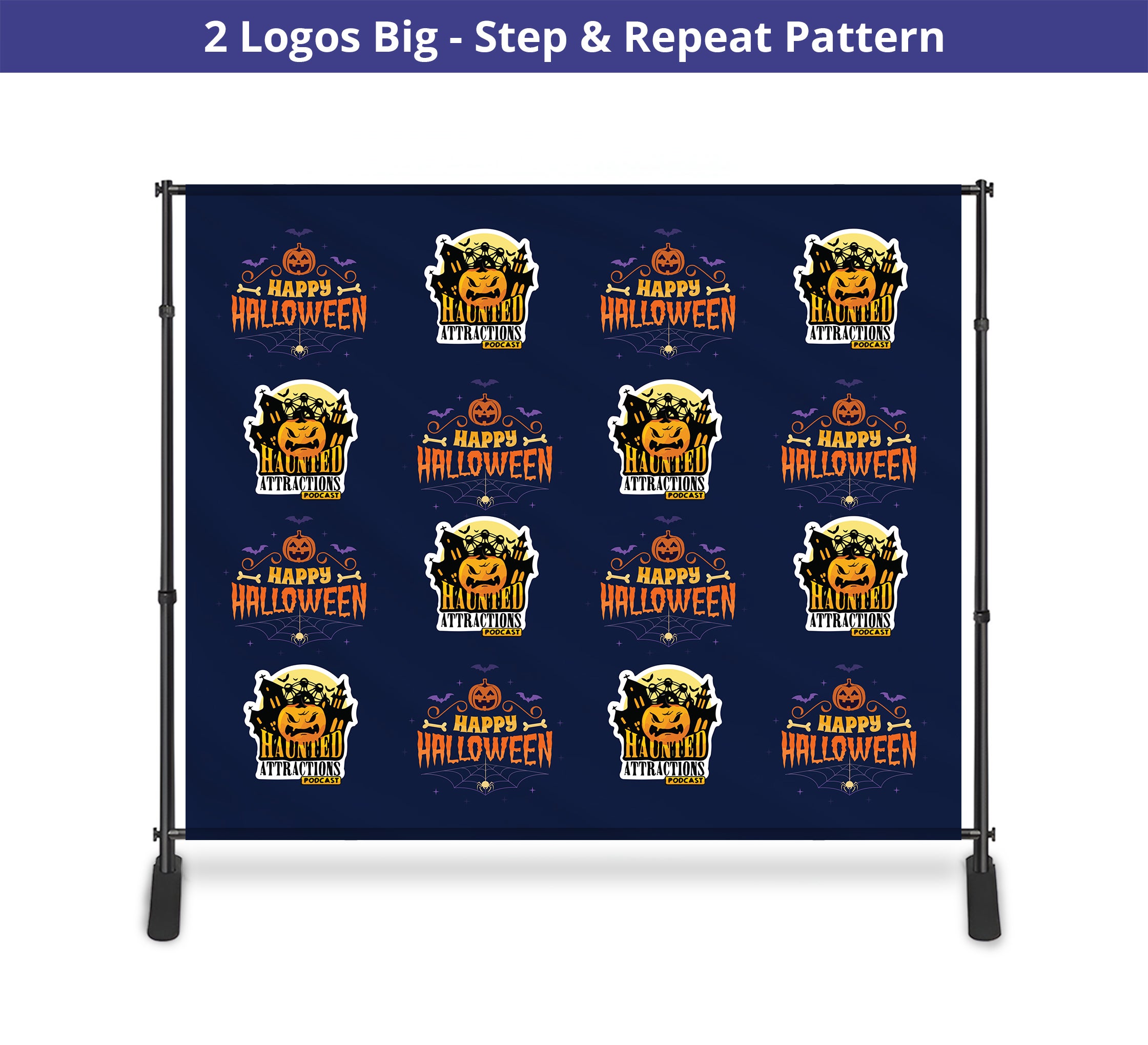 Halloween 10 ft x 8 ft Step and Repeat Adjustable Banner Stands