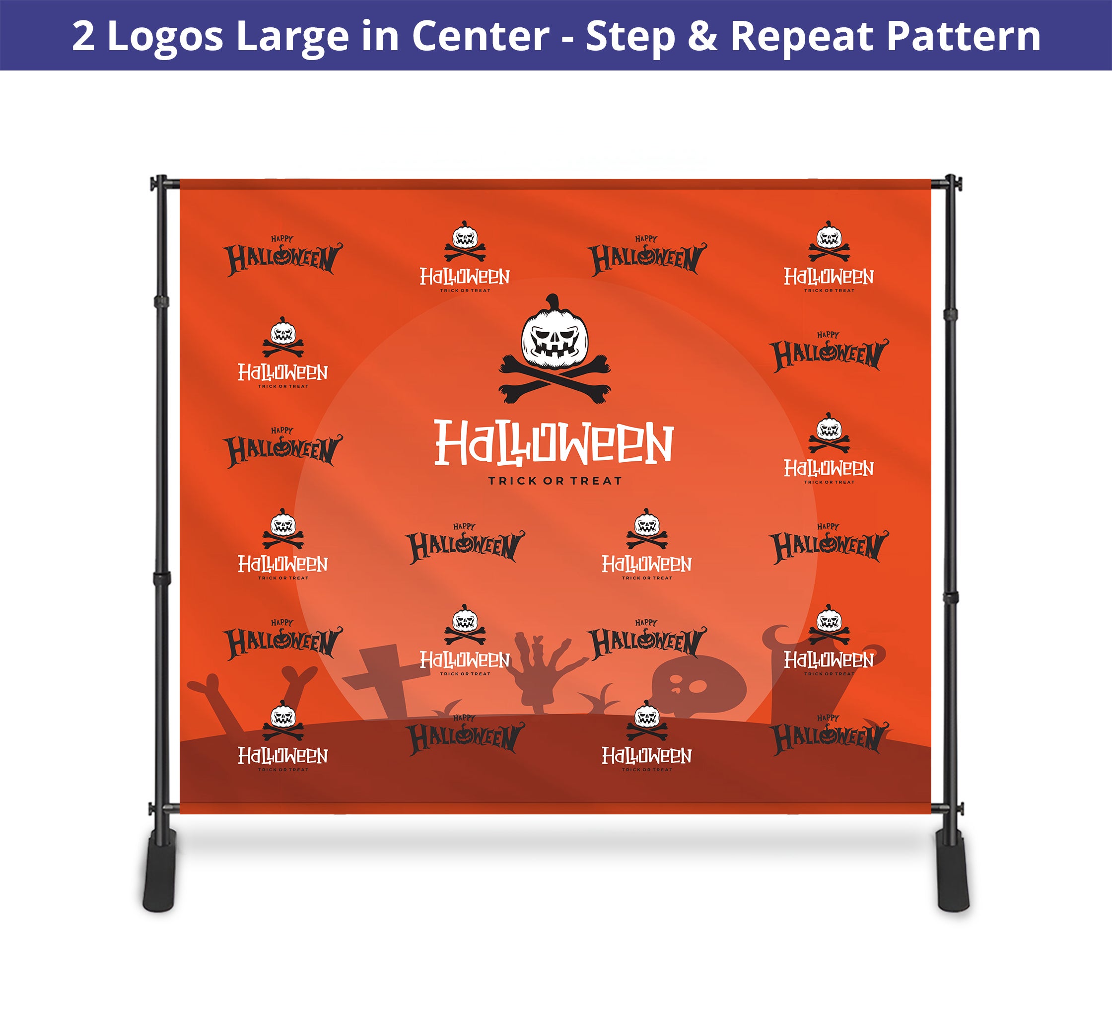 Halloween 10 ft x 8 ft Step and Repeat Adjustable Banner Stands